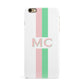 Personalised Transparent Striped Pink Green iPhone 6 Plus 3D Snap Case on Gold Phone