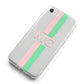 Personalised Transparent Striped Pink Green iPhone 8 Bumper Case on Silver iPhone Alternative Image