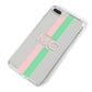 Personalised Transparent Striped Pink Green iPhone 8 Plus Bumper Case on Silver iPhone Alternative Image