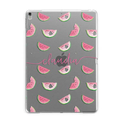 Personalised Transparent Watermelon Apple iPad Silver Case