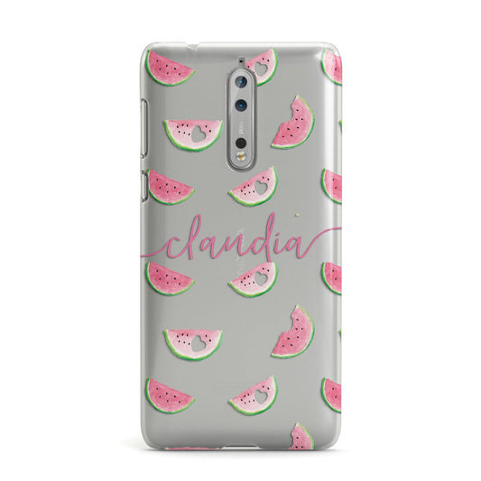 Personalised Transparent Watermelon Nokia Case