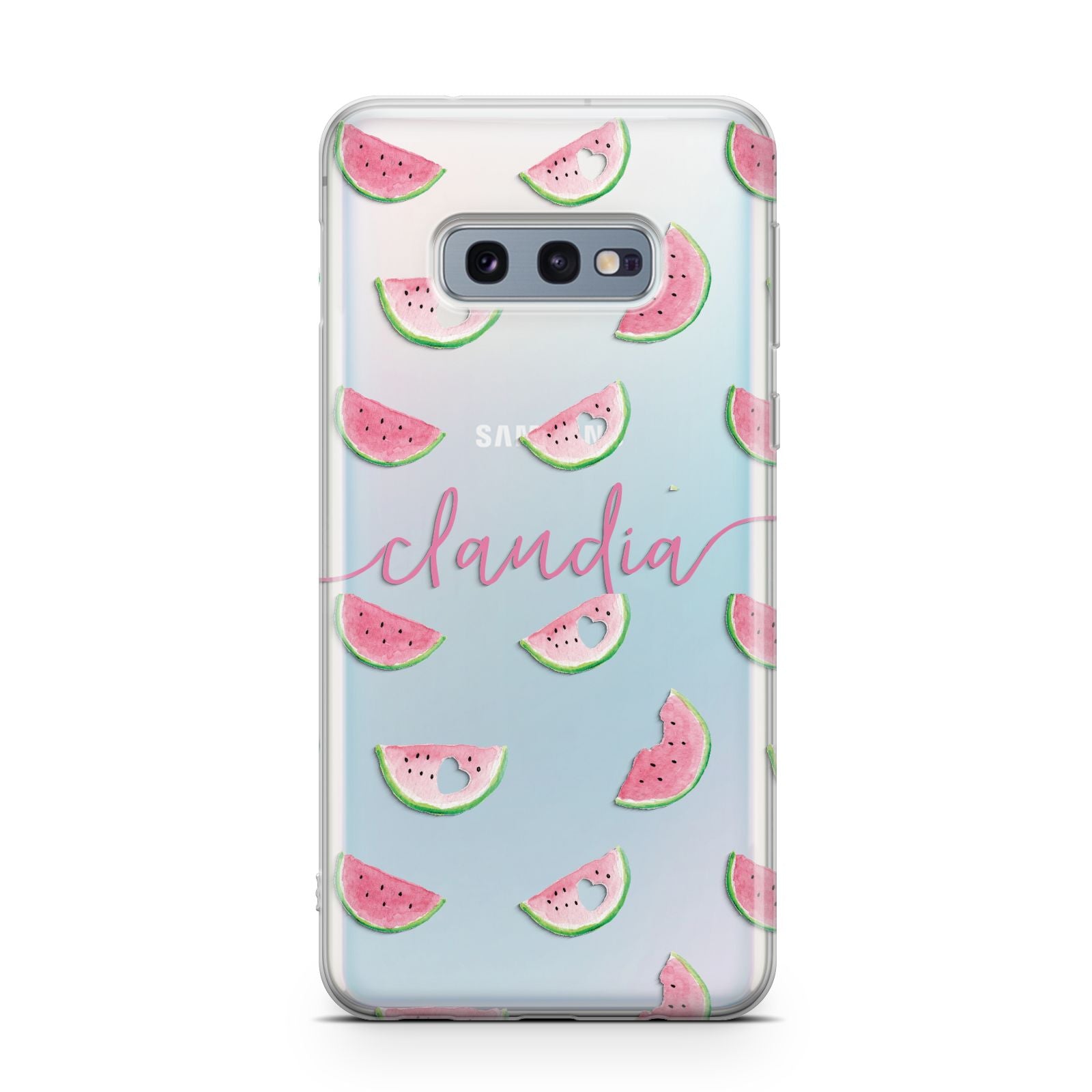Personalised Transparent Watermelon Samsung Galaxy S10E Case