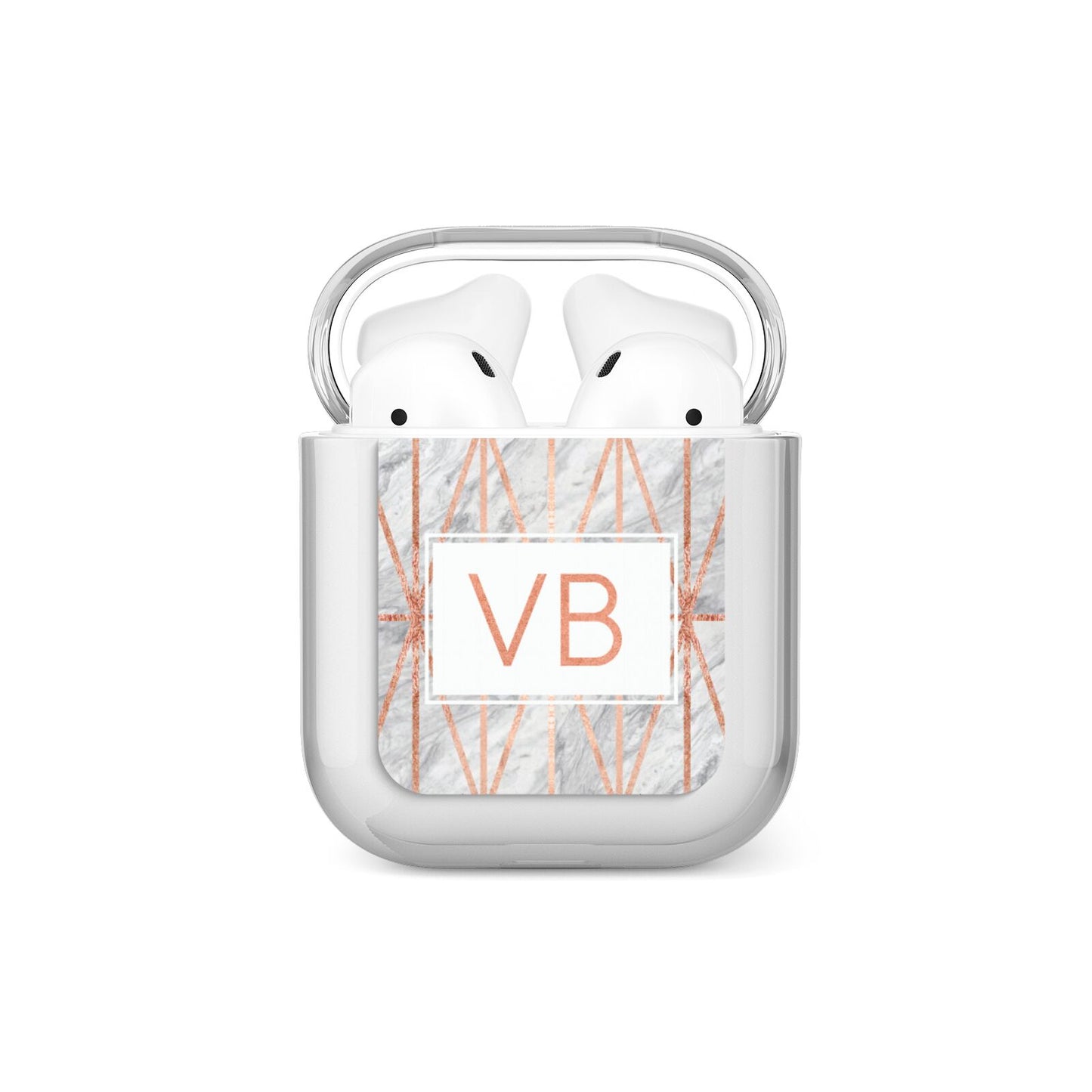 Personalised Triangular Marble Initials AirPods Case
