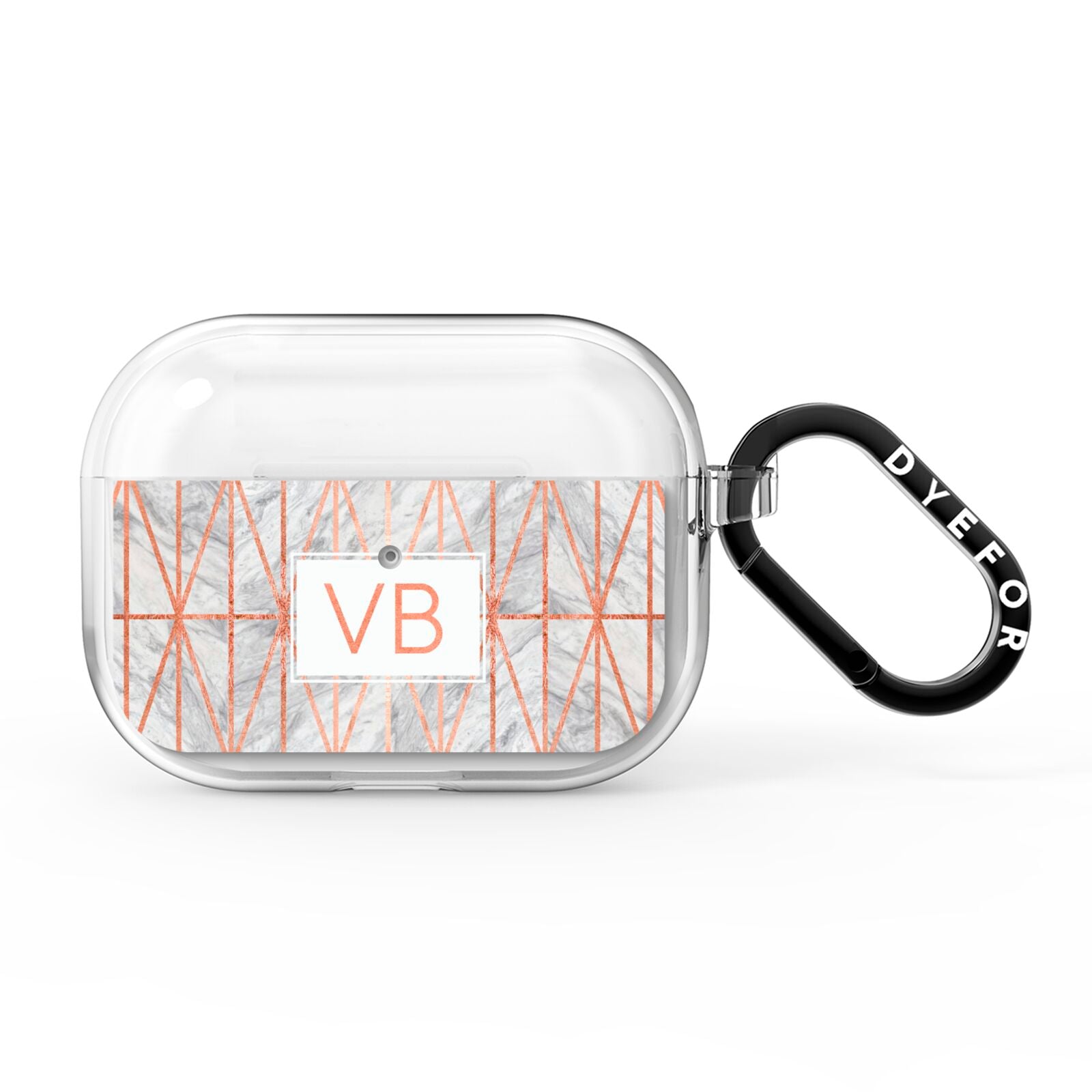 Personalised Triangular Marble Initials AirPods Pro Clear Case