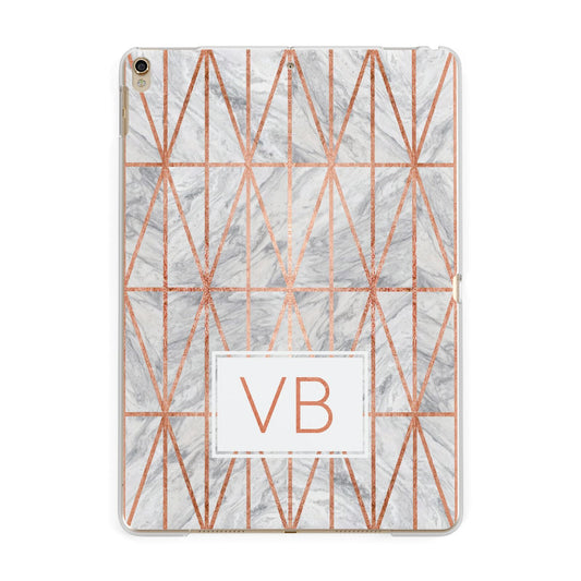 Personalised Triangular Marble Initials Apple iPad Gold Case