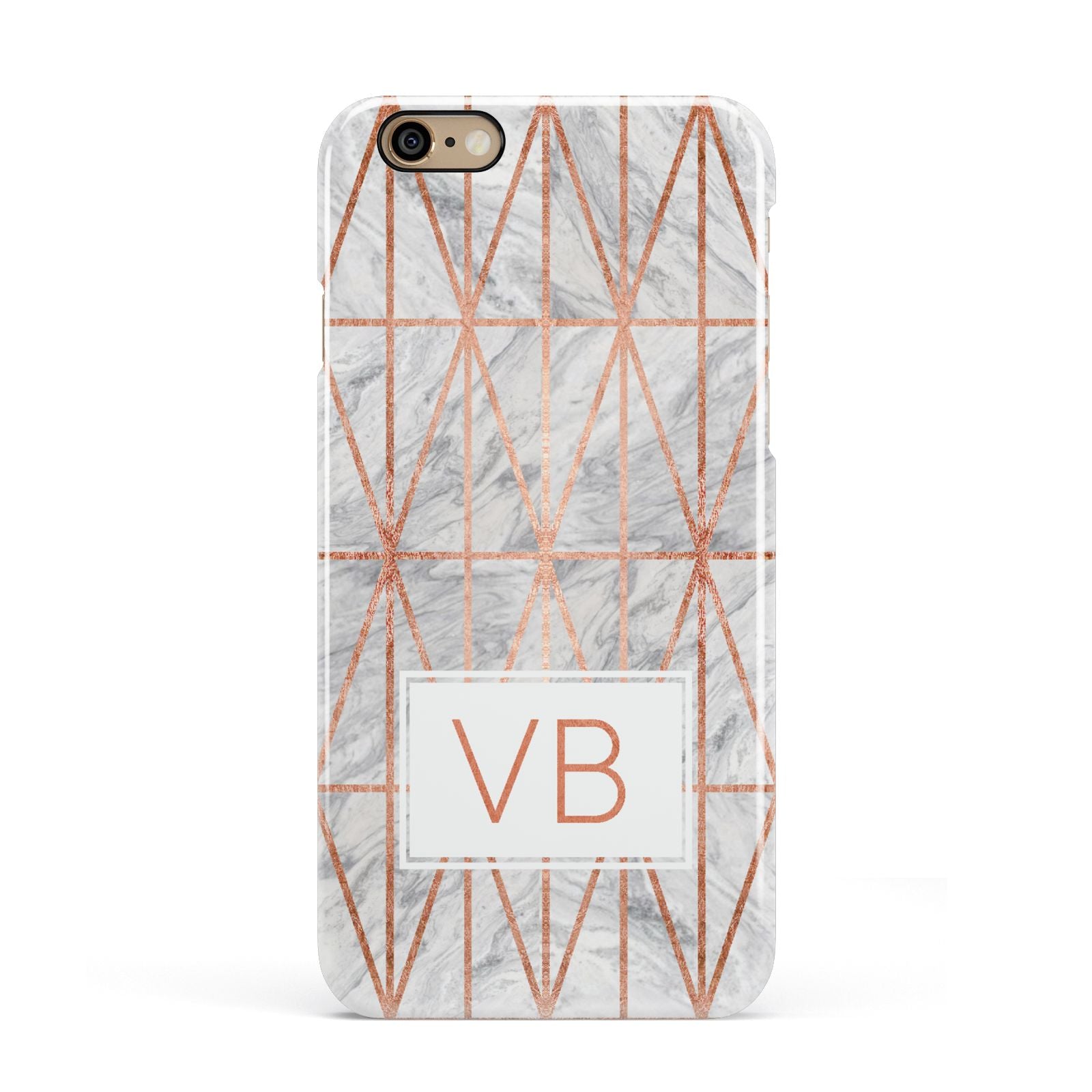 Personalised Triangular Marble Initials Apple iPhone 6 3D Snap Case