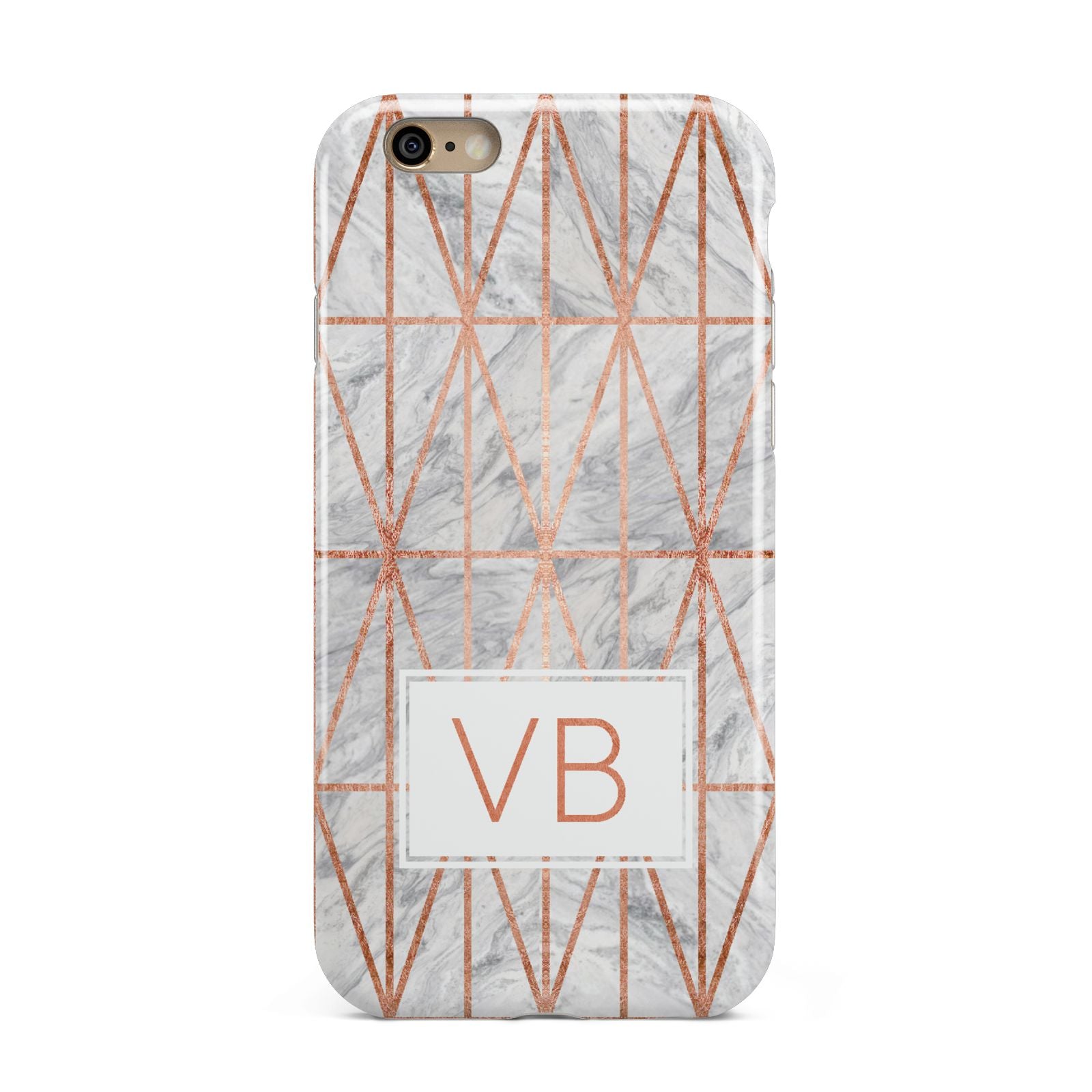 Personalised Triangular Marble Initials Apple iPhone 6 3D Tough Case