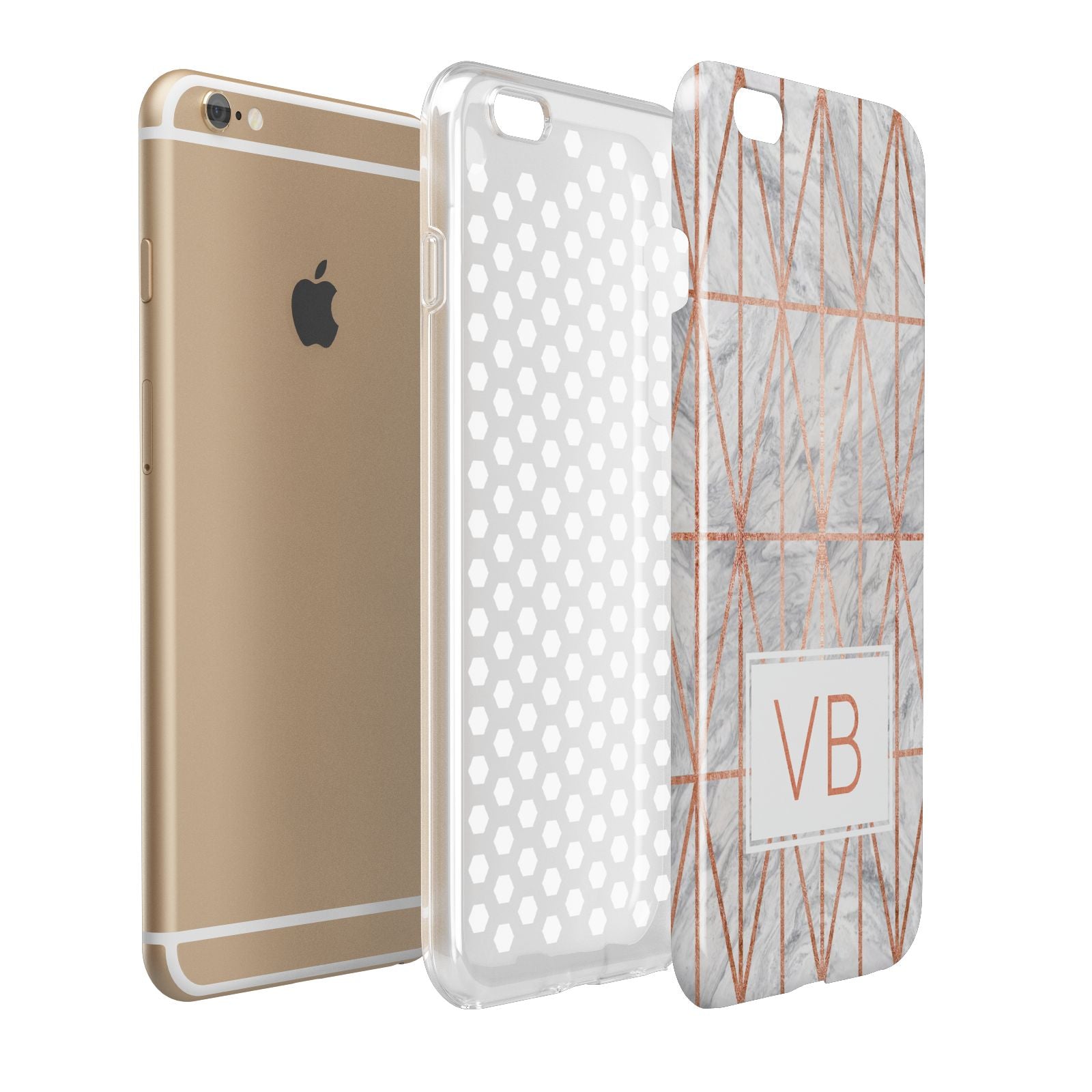 Personalised Triangular Marble Initials Apple iPhone 6 Plus 3D Tough Case