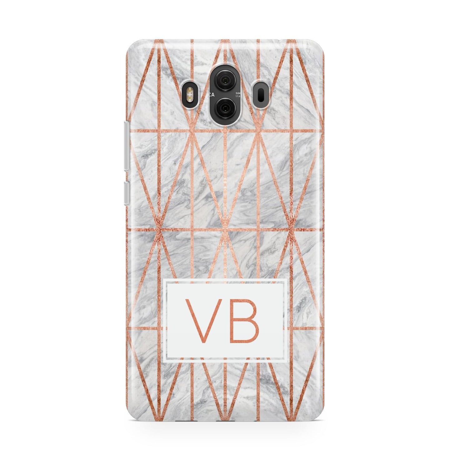 Personalised Triangular Marble Initials Huawei Mate 10 Protective Phone Case
