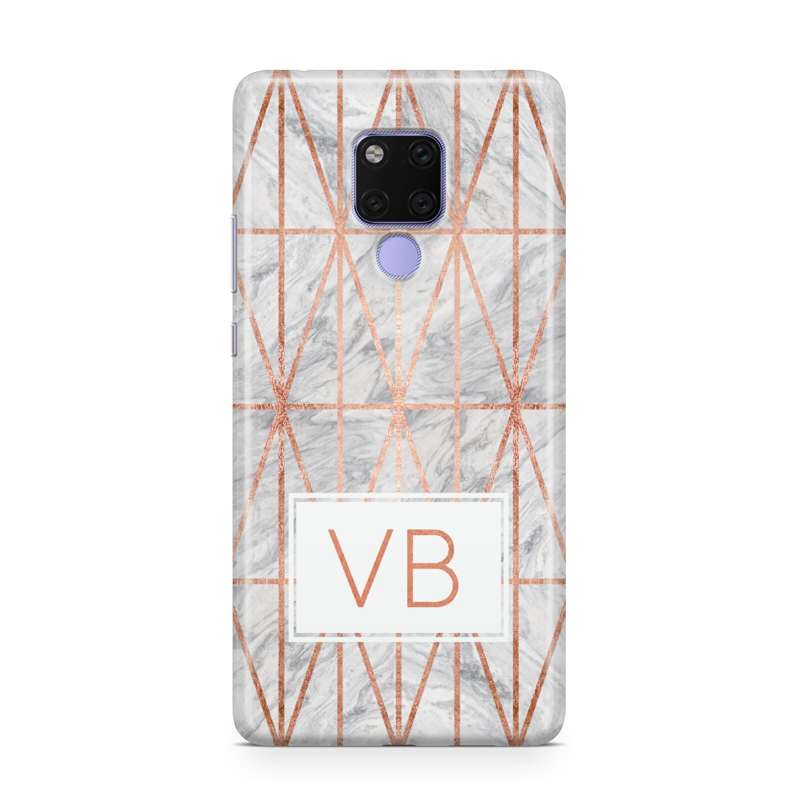 Personalised Triangular Marble Initials Huawei Mate 20X Phone Case