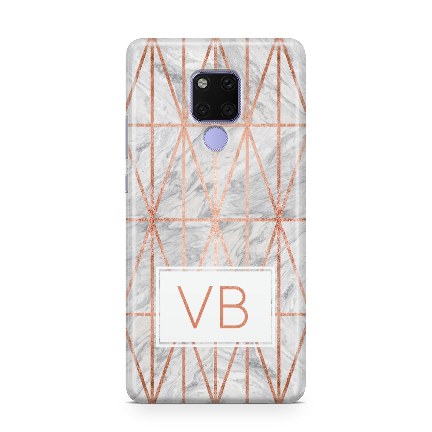 Personalised Triangular Marble Initials Huawei Mate 20X Phone Case