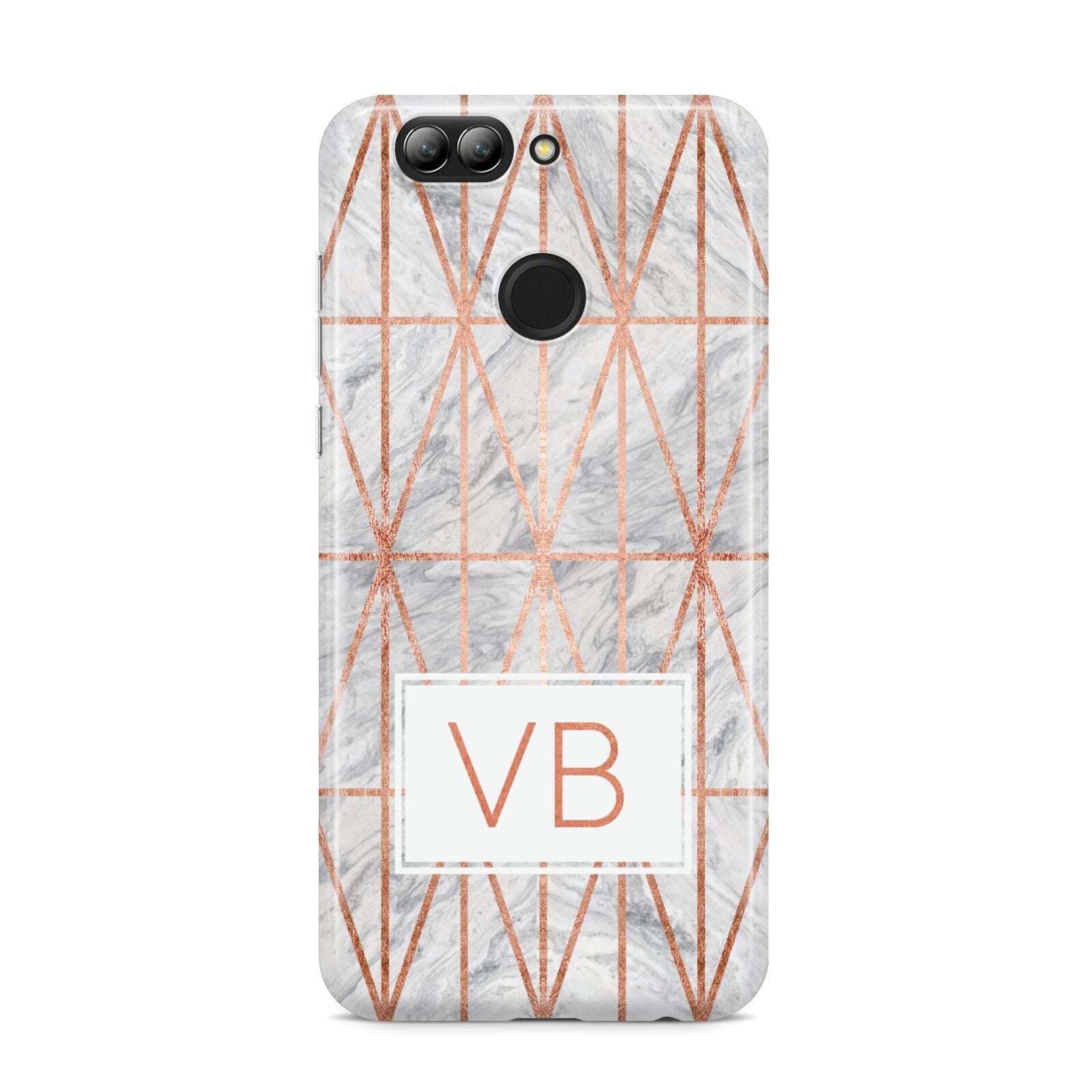 Personalised Triangular Marble Initials Huawei Nova 2s Phone Case