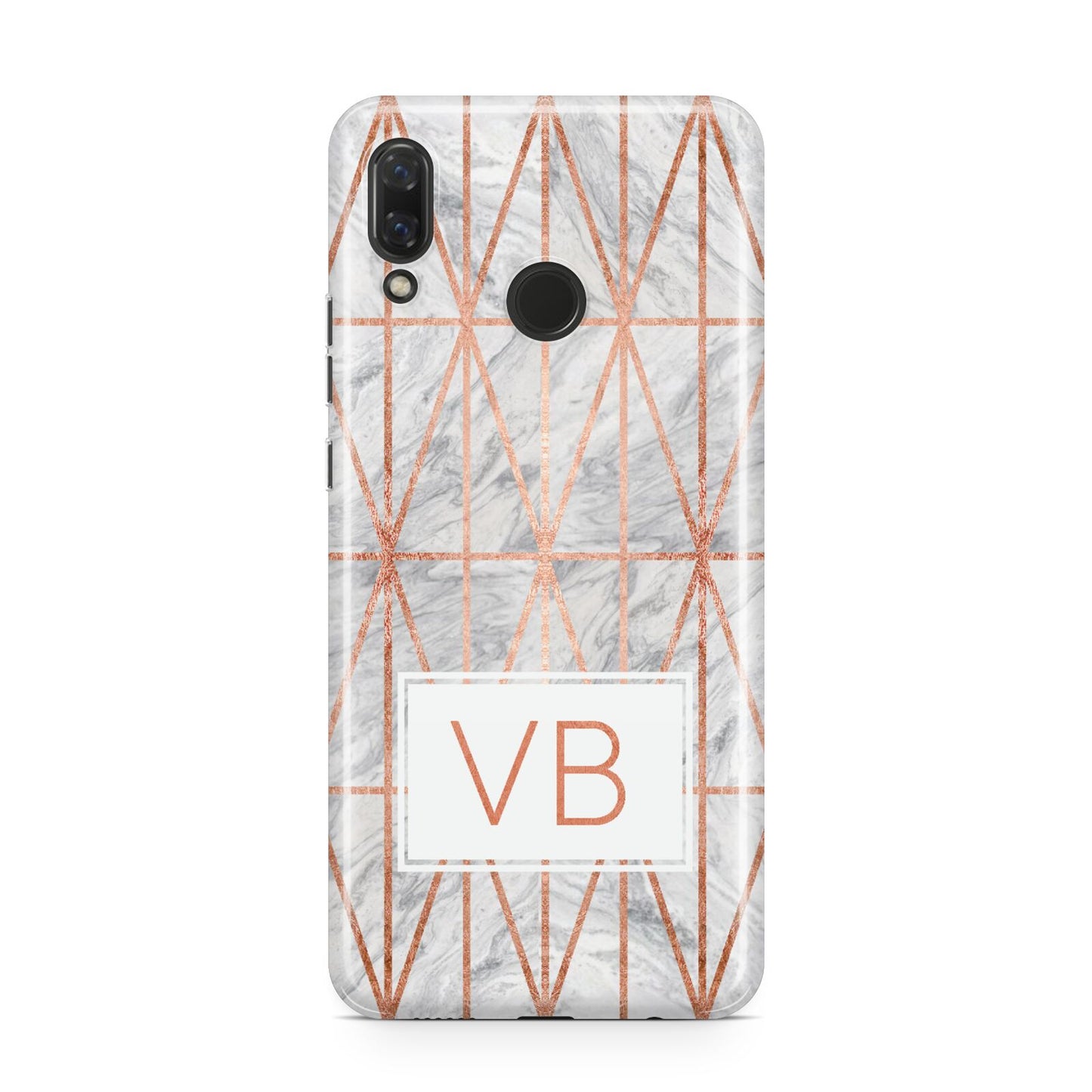 Personalised Triangular Marble Initials Huawei Nova 3 Phone Case