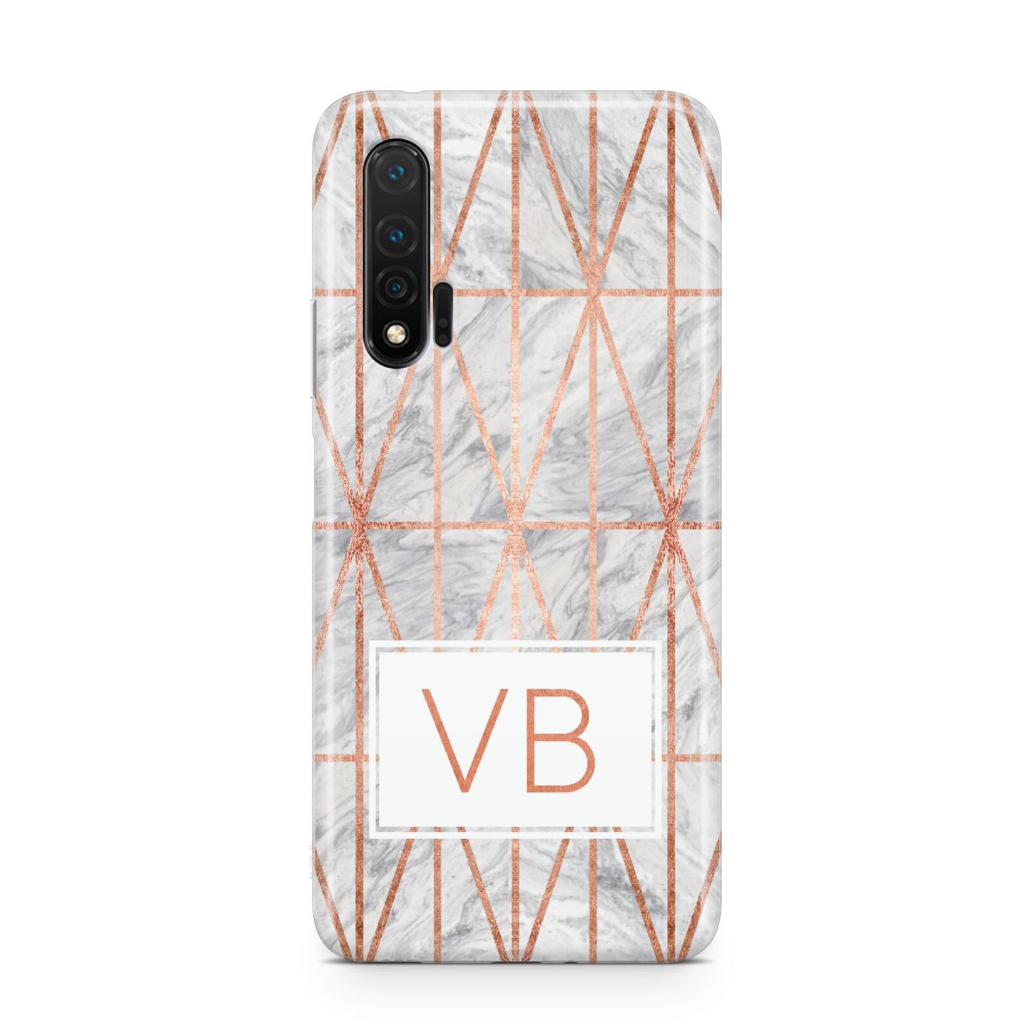 Personalised Triangular Marble Initials Huawei Nova 6 Phone Case