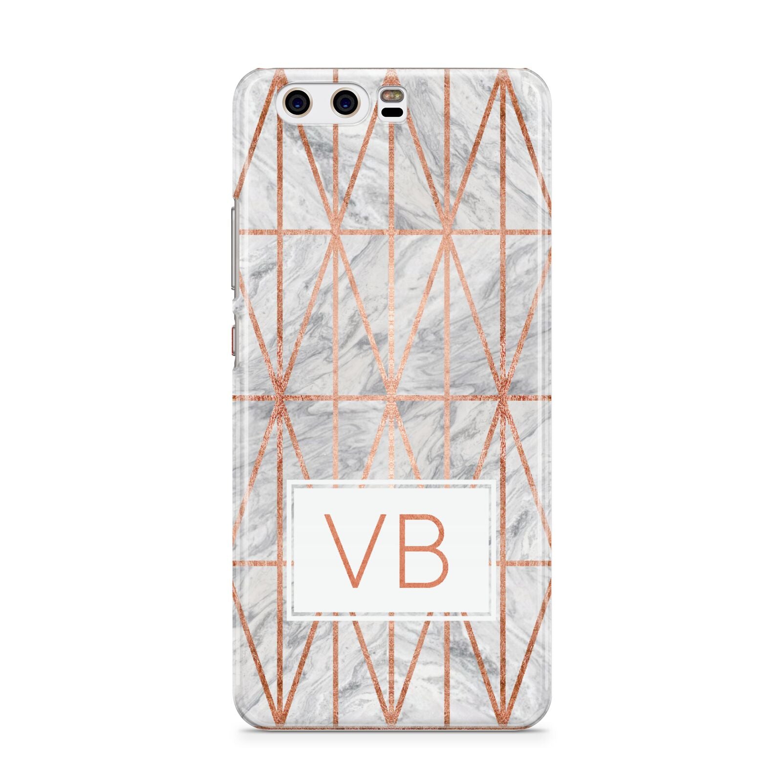 Personalised Triangular Marble Initials Huawei P10 Phone Case