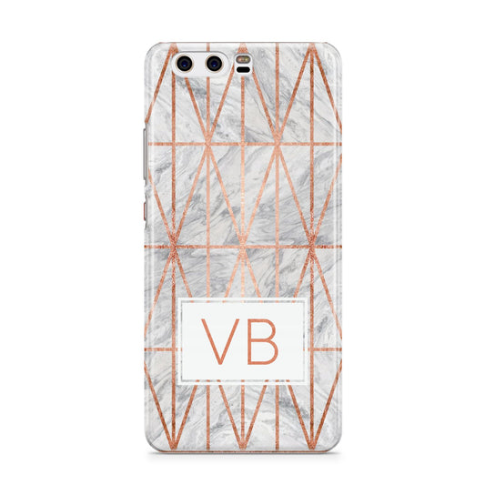 Personalised Triangular Marble Initials Huawei P10 Phone Case