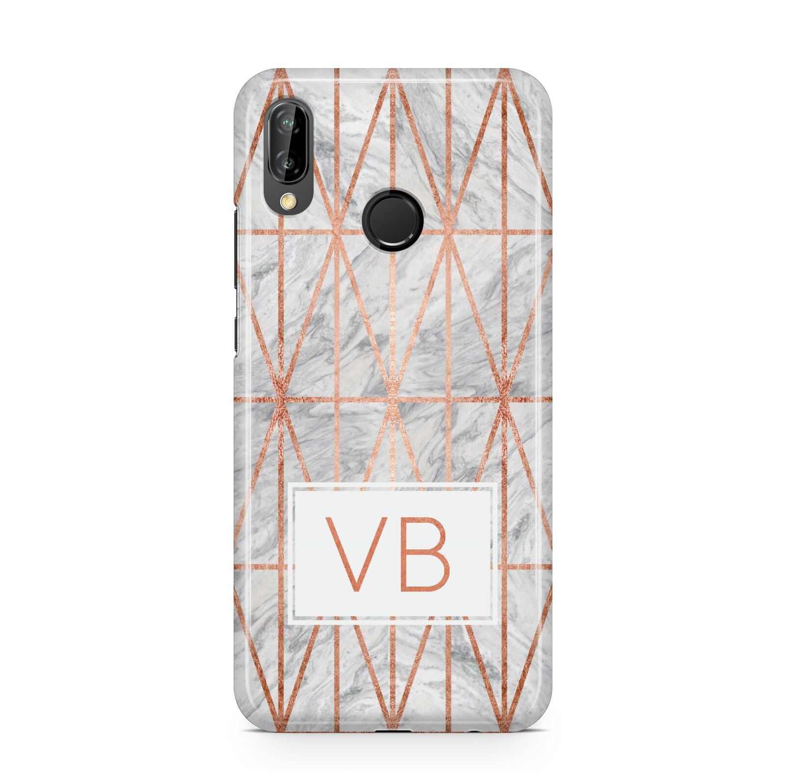 Personalised Triangular Marble Initials Huawei P20 Lite Phone Case