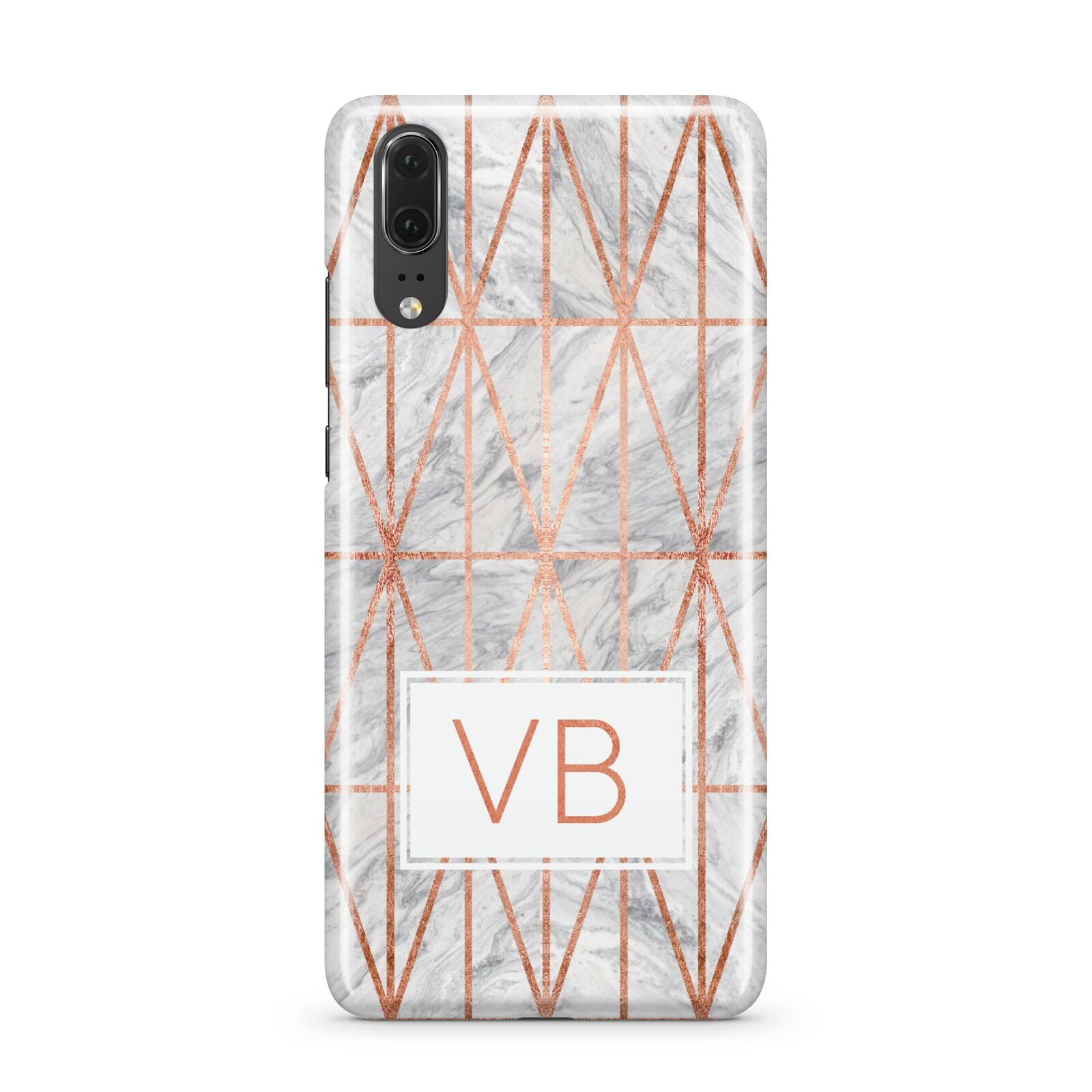 Personalised Triangular Marble Initials Huawei P20 Phone Case