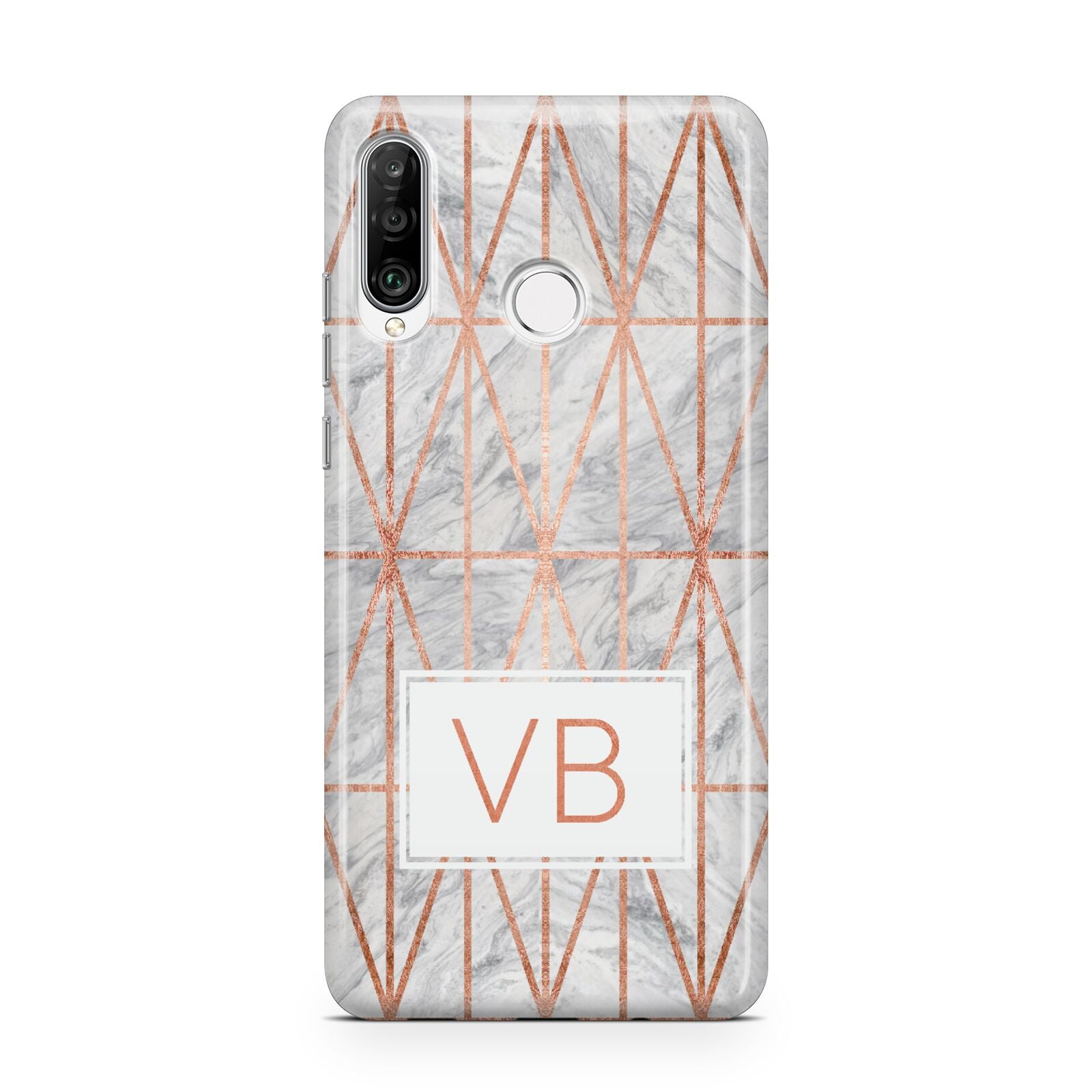 Personalised Triangular Marble Initials Huawei P30 Lite Phone Case