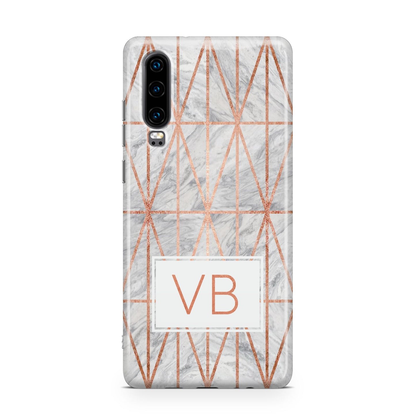Personalised Triangular Marble Initials Huawei P30 Phone Case
