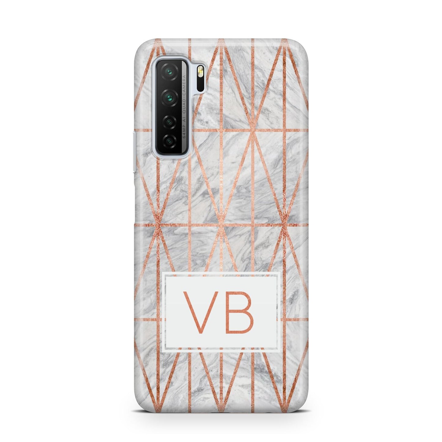 Personalised Triangular Marble Initials Huawei P40 Lite 5G Phone Case