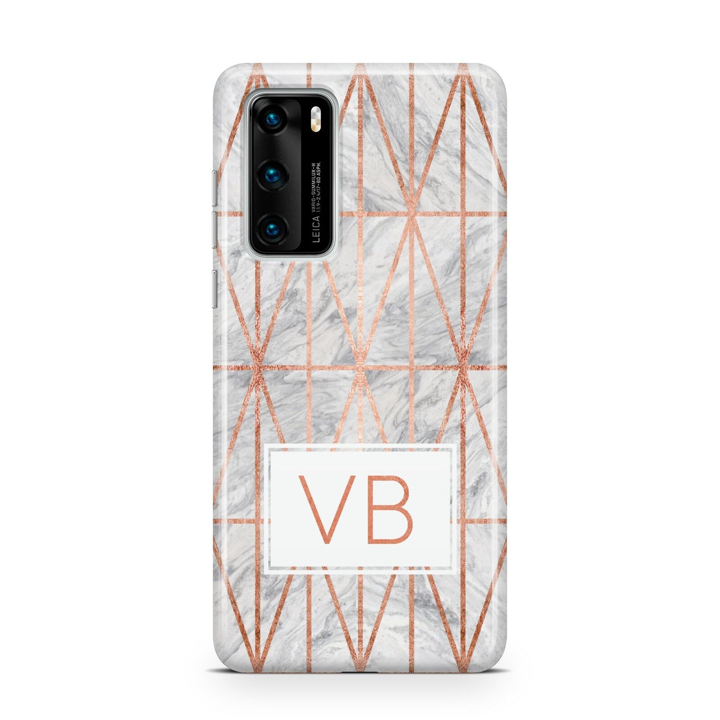 Personalised Triangular Marble Initials Huawei P40 Phone Case