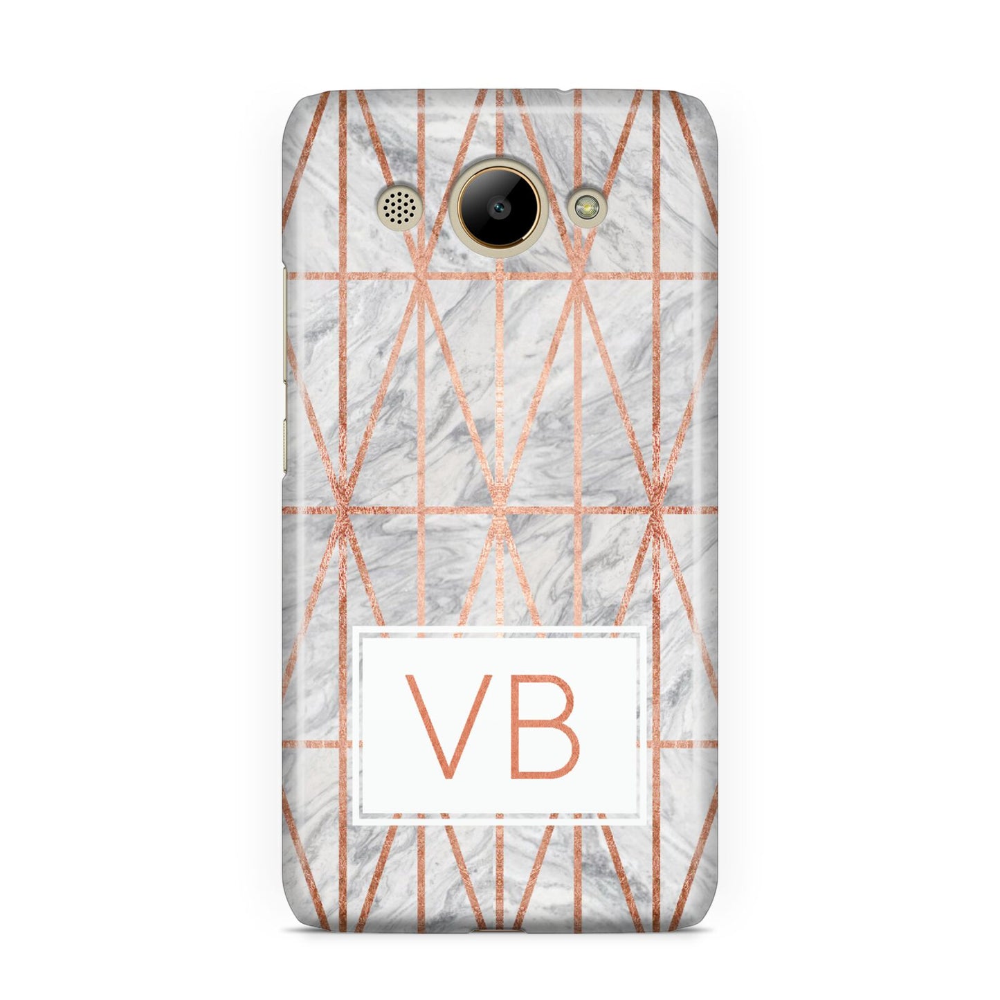 Personalised Triangular Marble Initials Huawei Y3 2017
