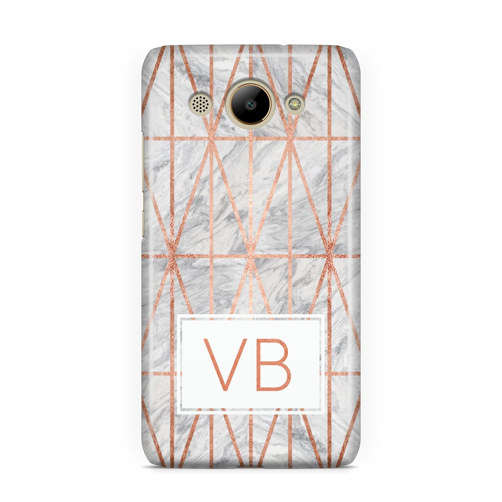 Personalised Triangular Marble Initials Huawei Y3 2017
