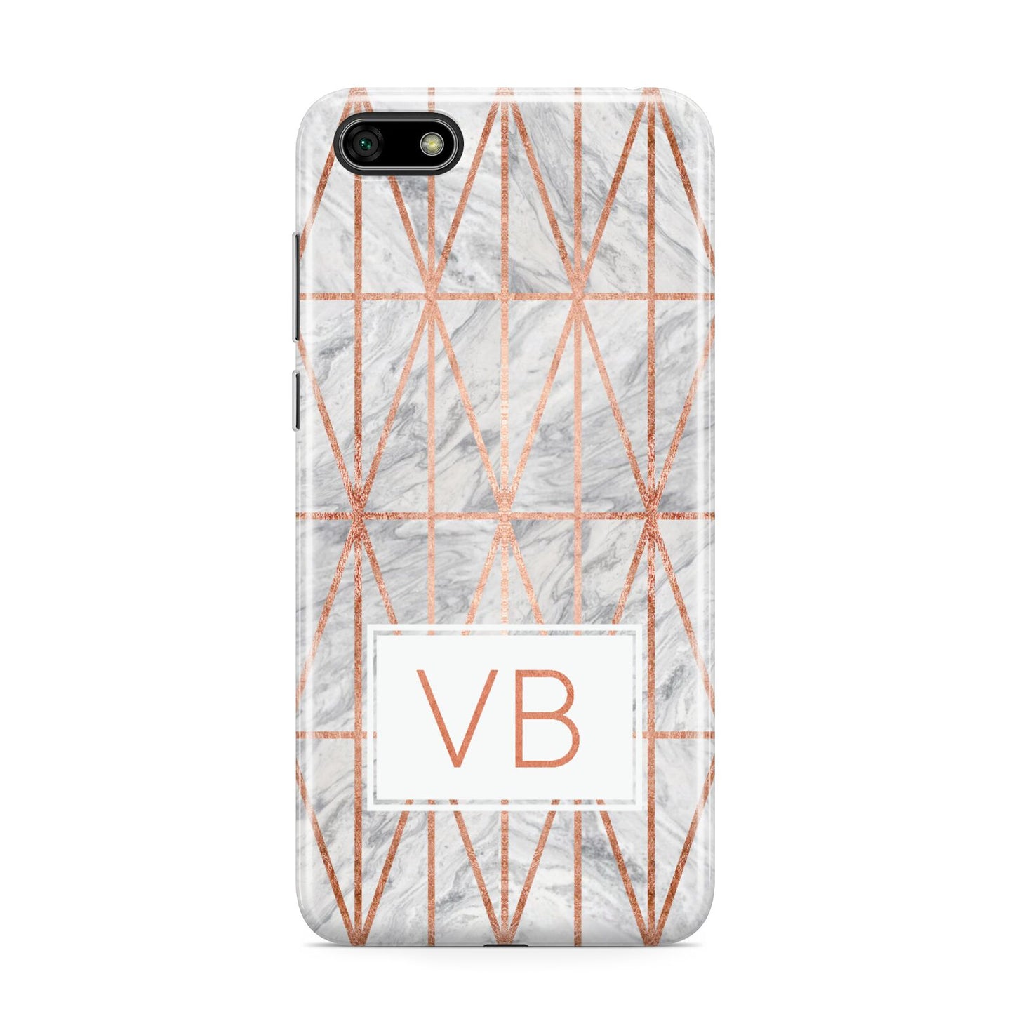Personalised Triangular Marble Initials Huawei Y5 Prime 2018 Phone Case