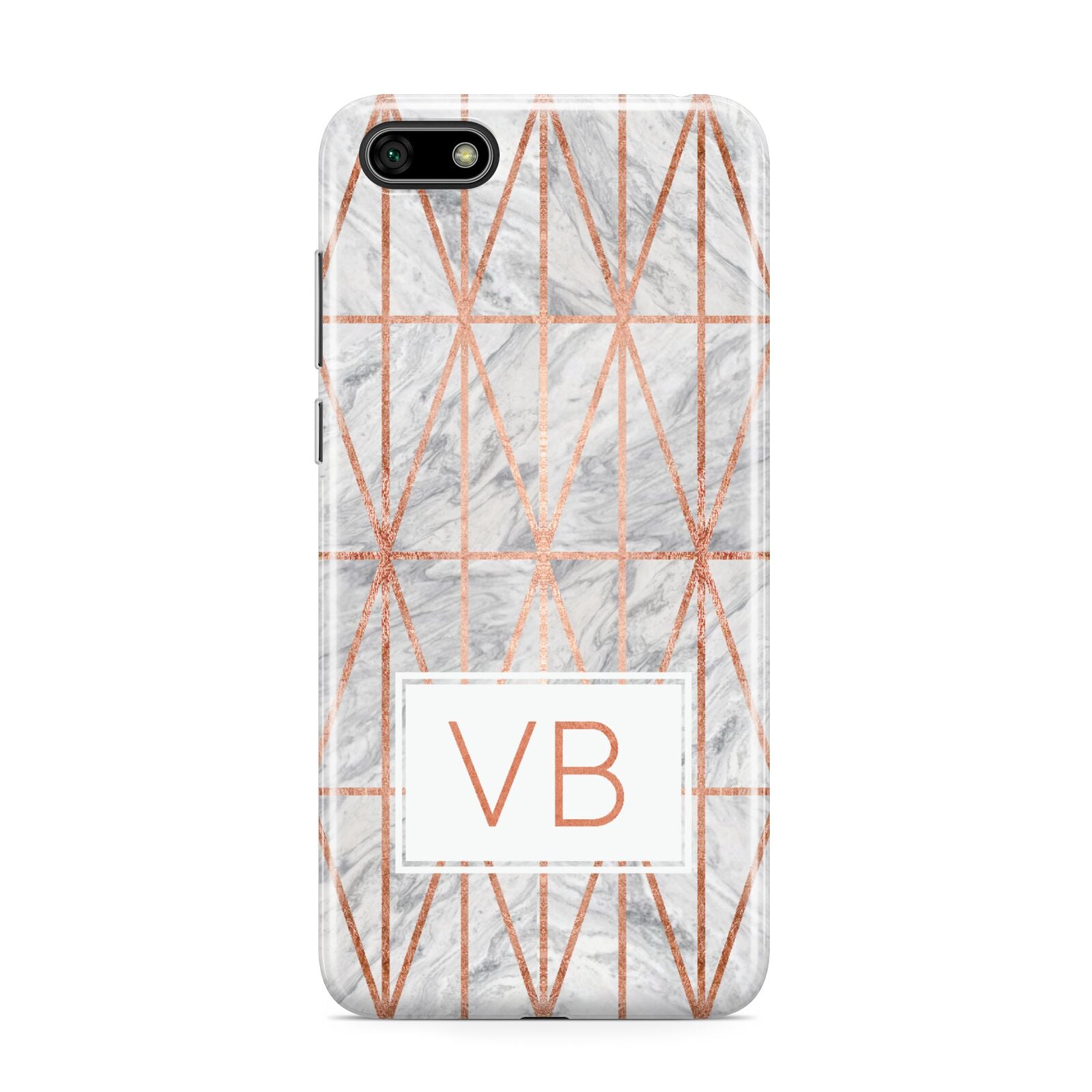Personalised Triangular Marble Initials Huawei Y5 Prime 2018 Phone Case