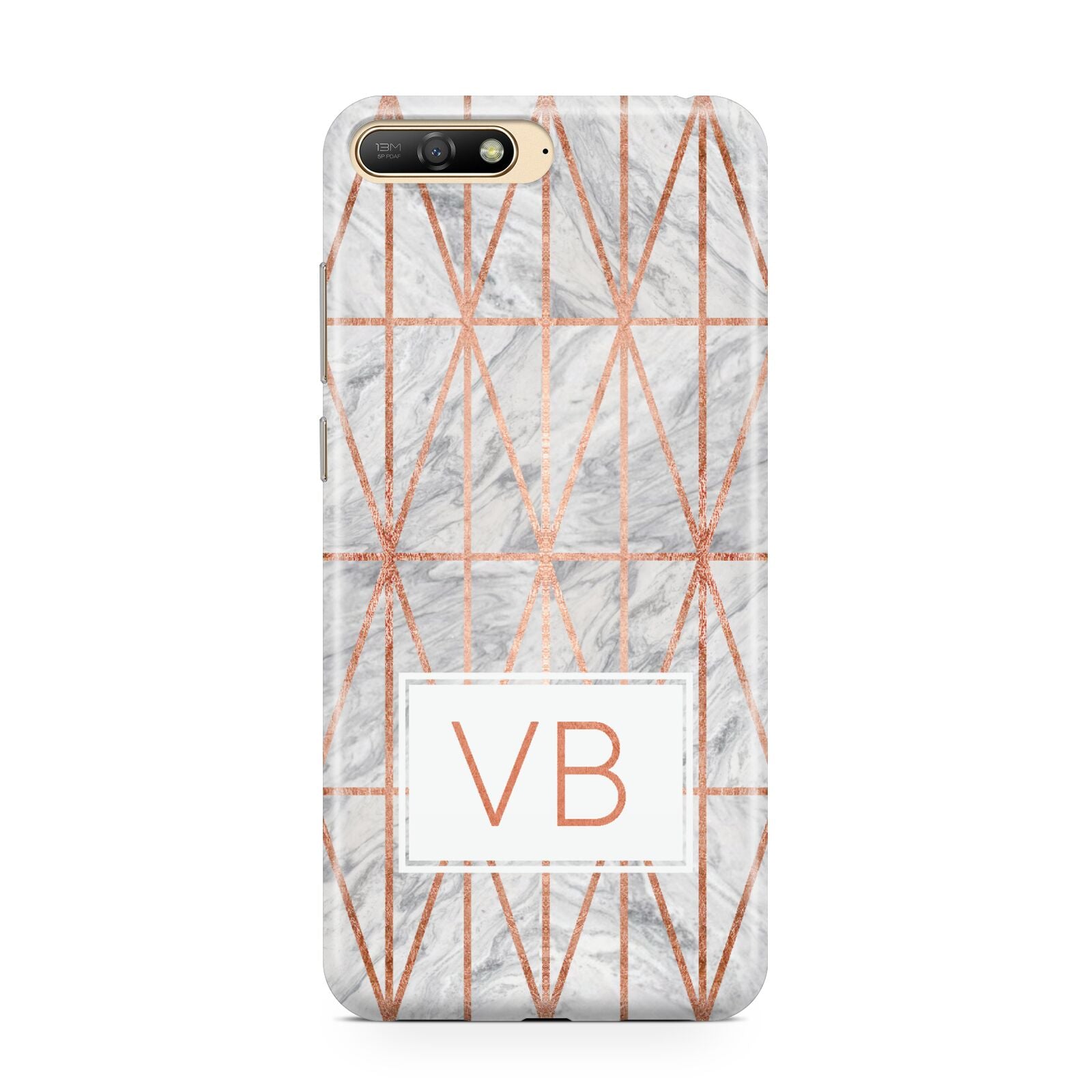 Personalised Triangular Marble Initials Huawei Y6 2018