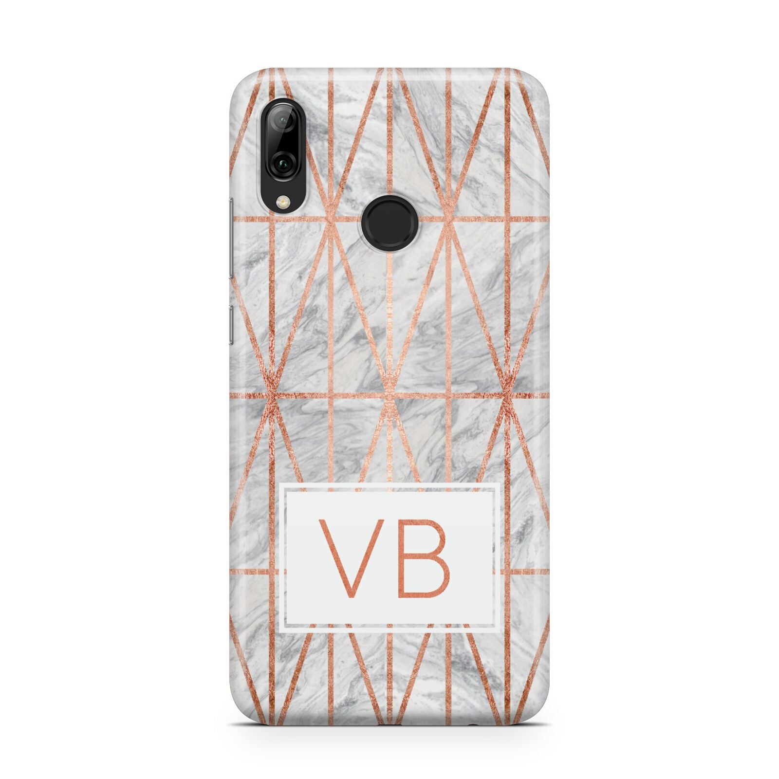Personalised Triangular Marble Initials Huawei Y7 2019