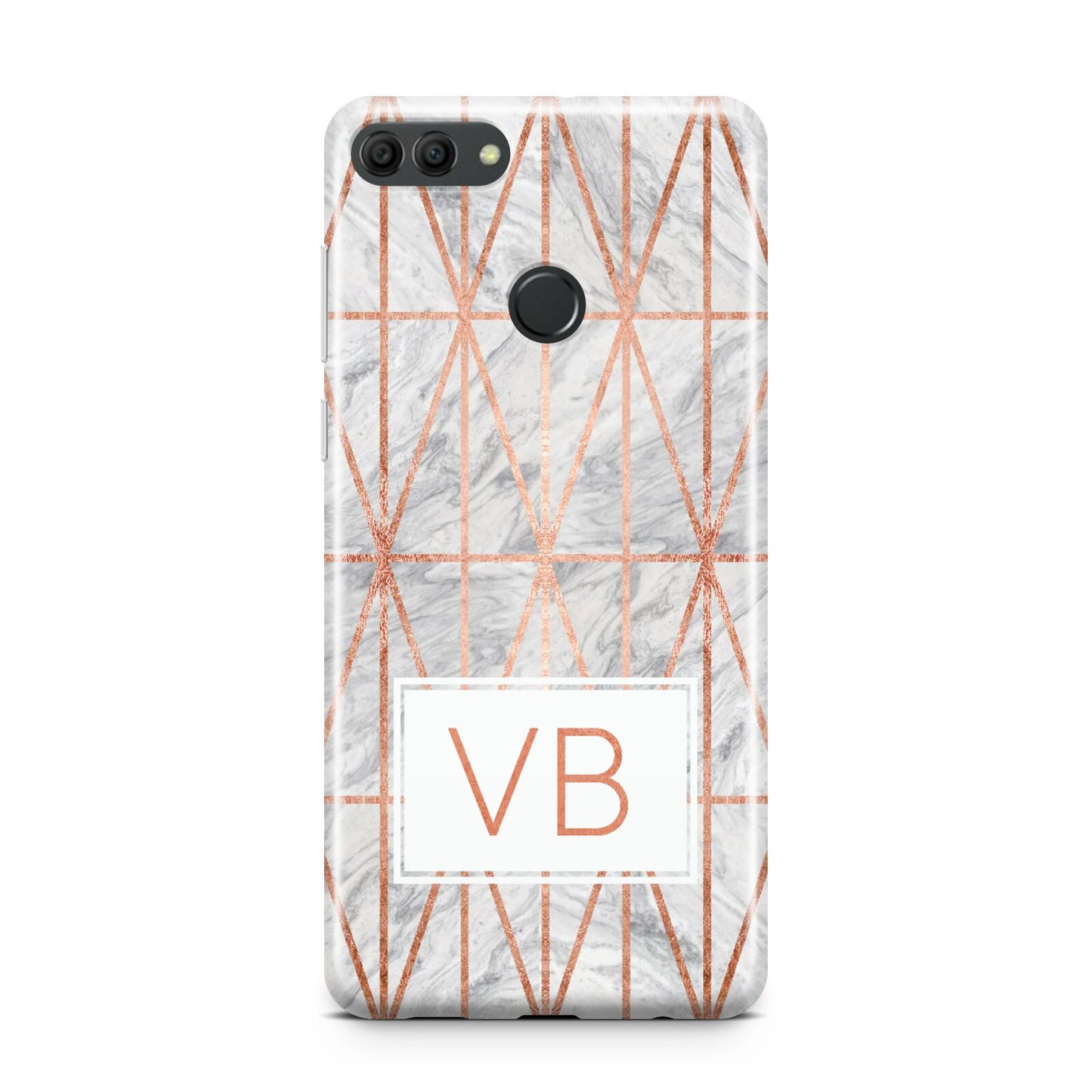 Personalised Triangular Marble Initials Huawei Y9 2018