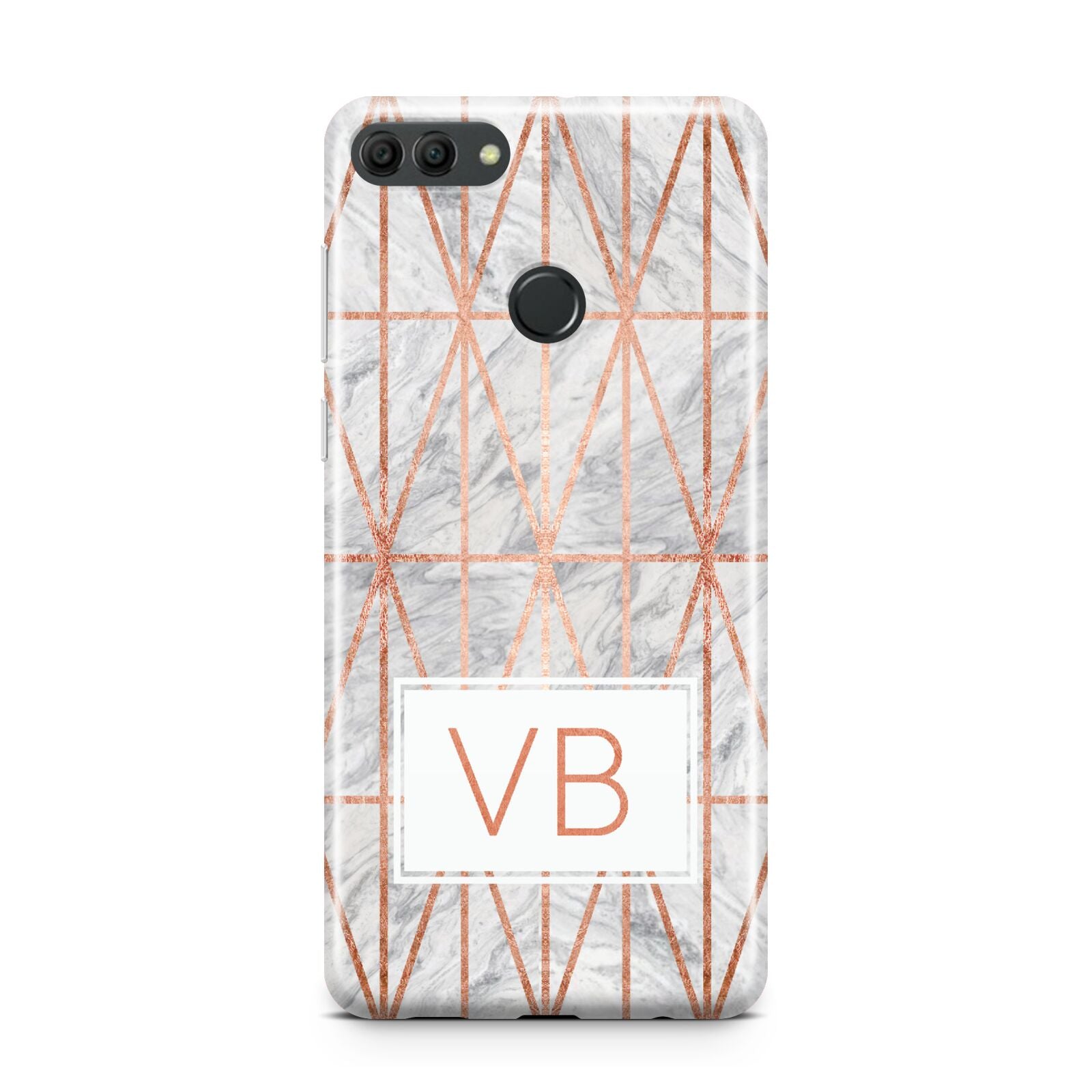Personalised Triangular Marble Initials Huawei Y9 2018