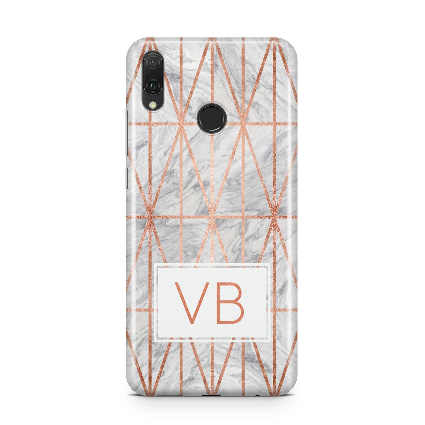 Personalised Triangular Marble Initials Huawei Y9 2019