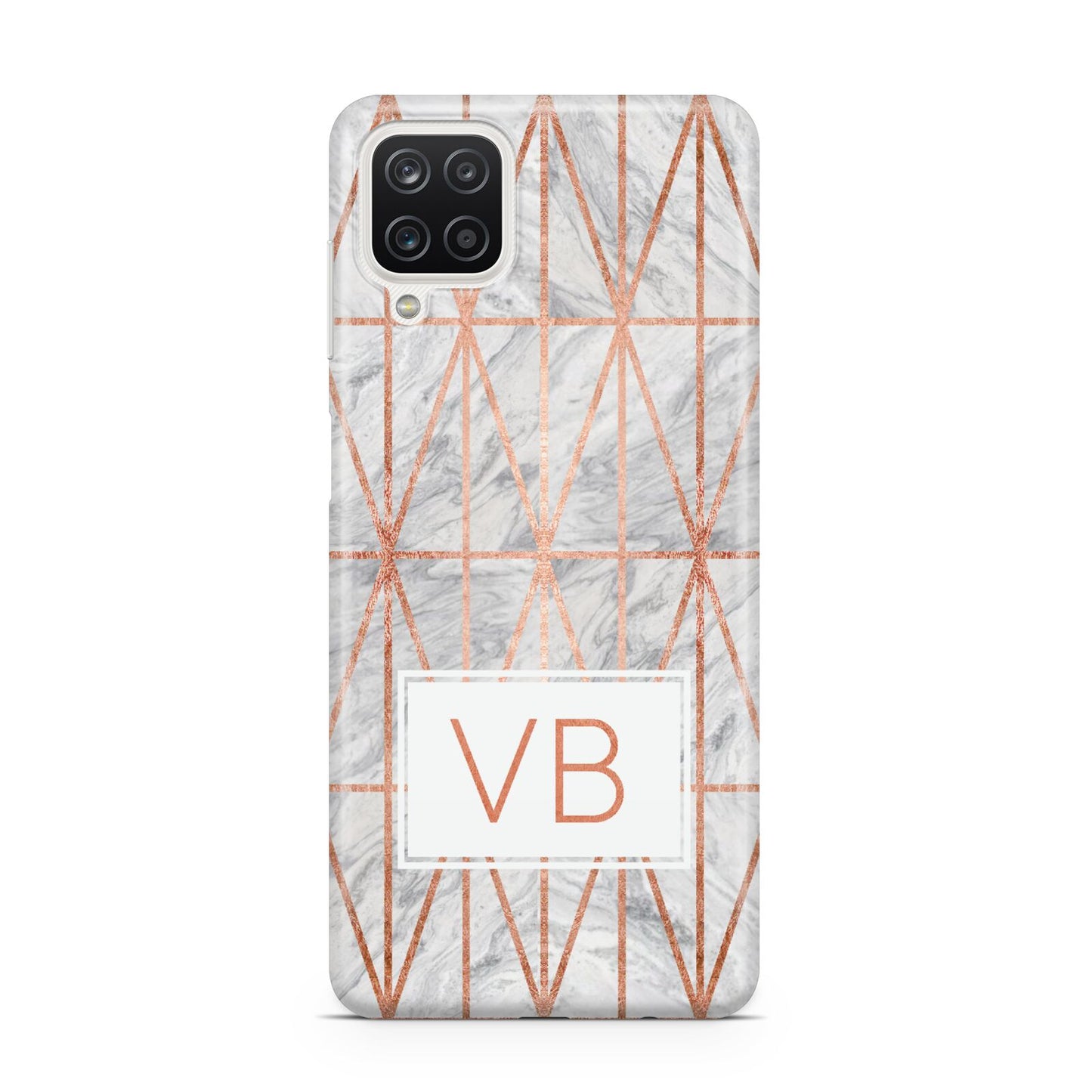 Personalised Triangular Marble Initials Samsung A12 Case