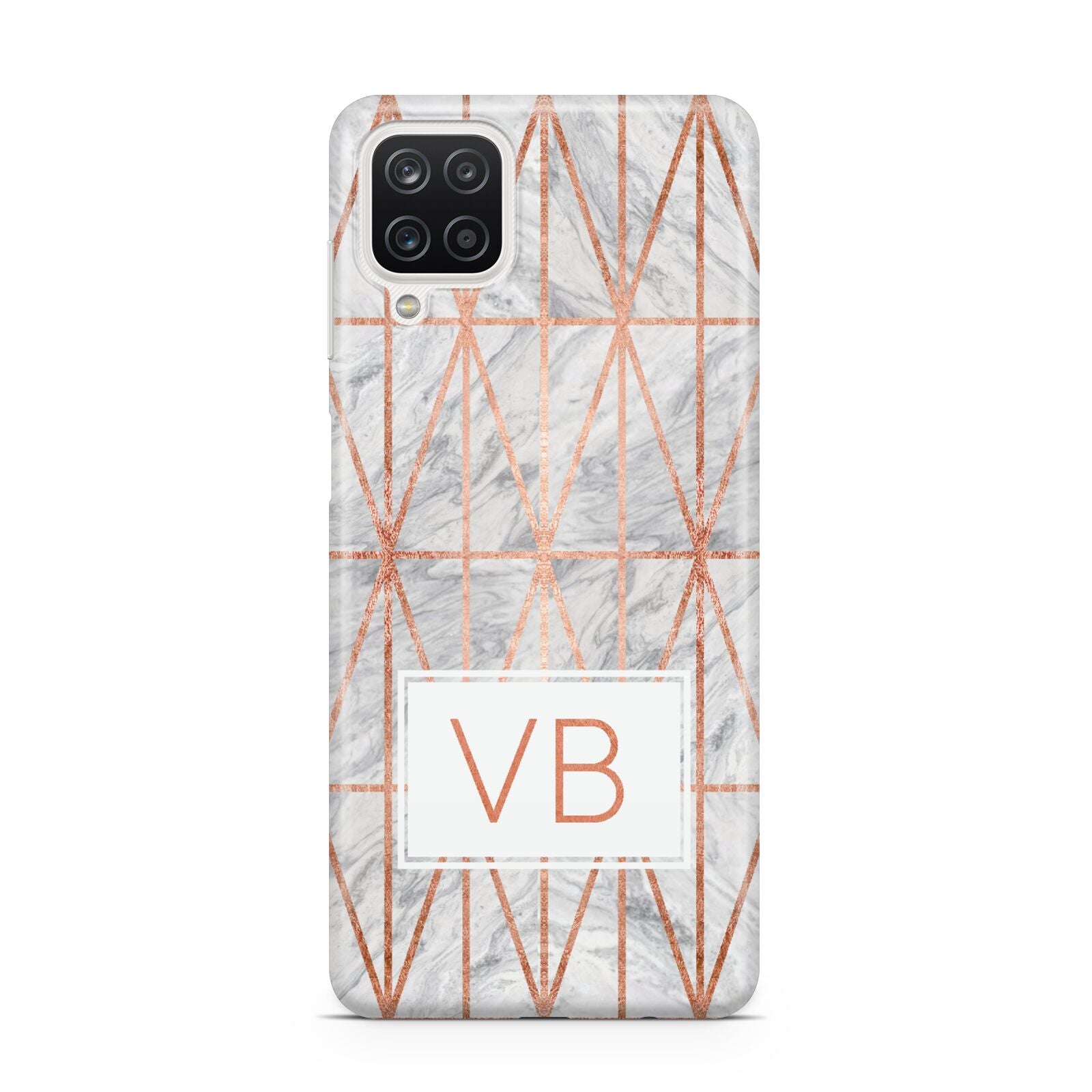 Personalised Triangular Marble Initials Samsung A12 Case