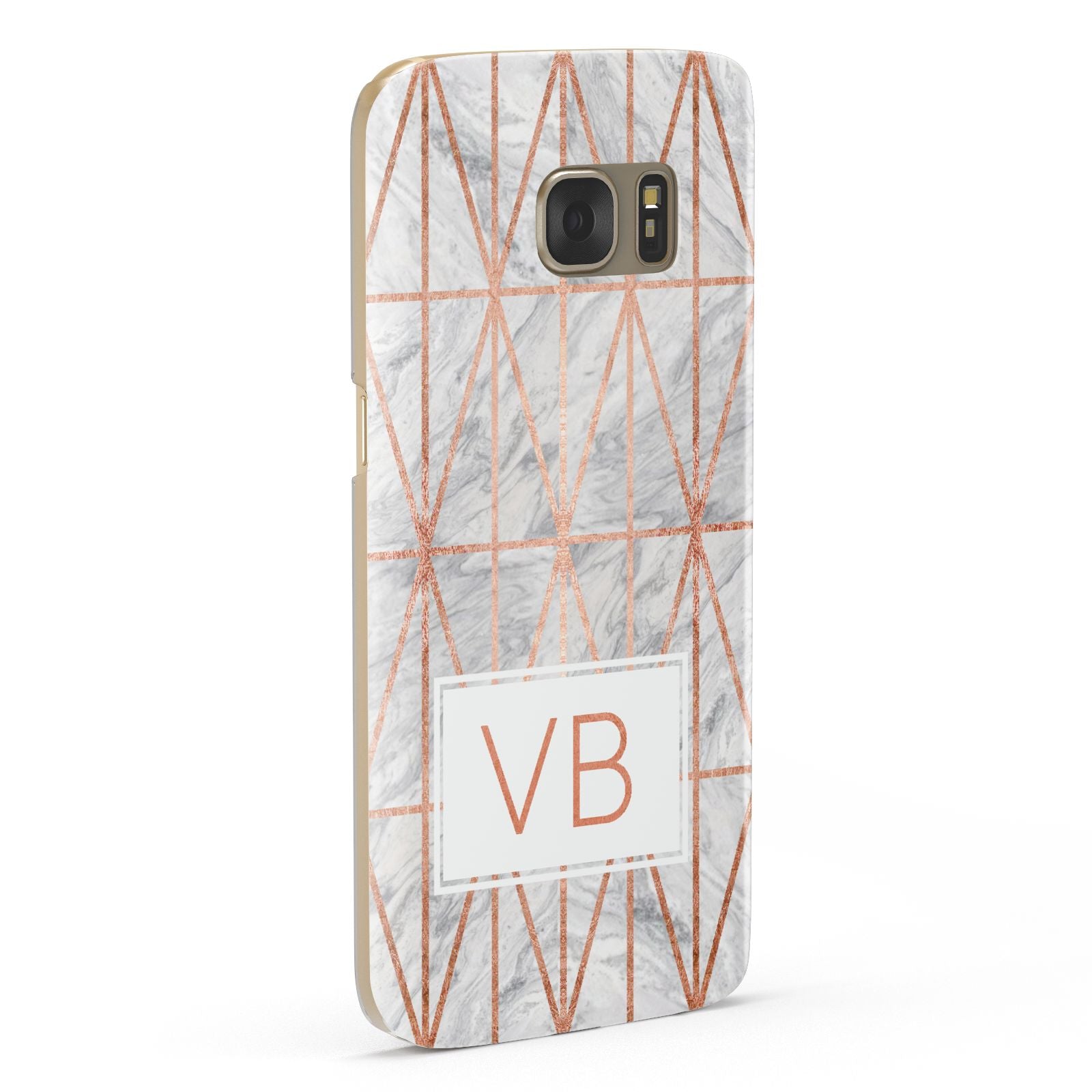 Personalised Triangular Marble Initials Samsung Galaxy Case Fourty Five Degrees
