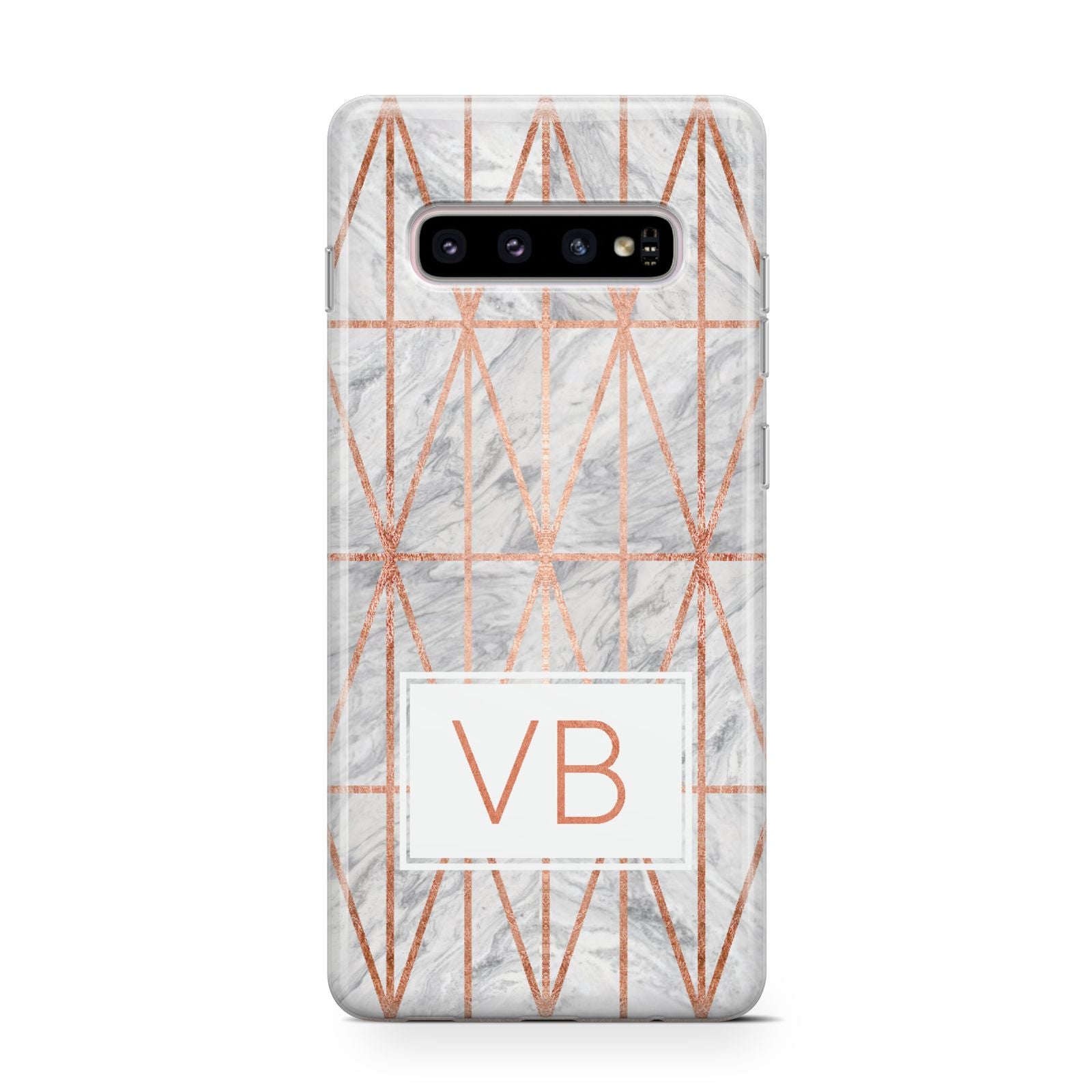 Personalised Triangular Marble Initials Samsung Galaxy S10 Case