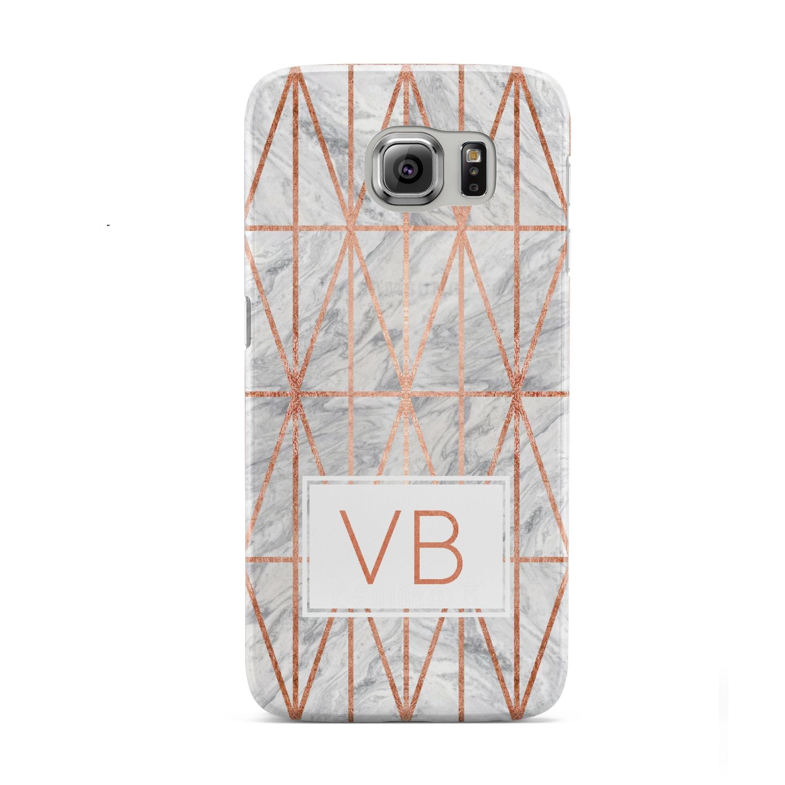 Personalised Triangular Marble Initials Samsung Galaxy S6 Case