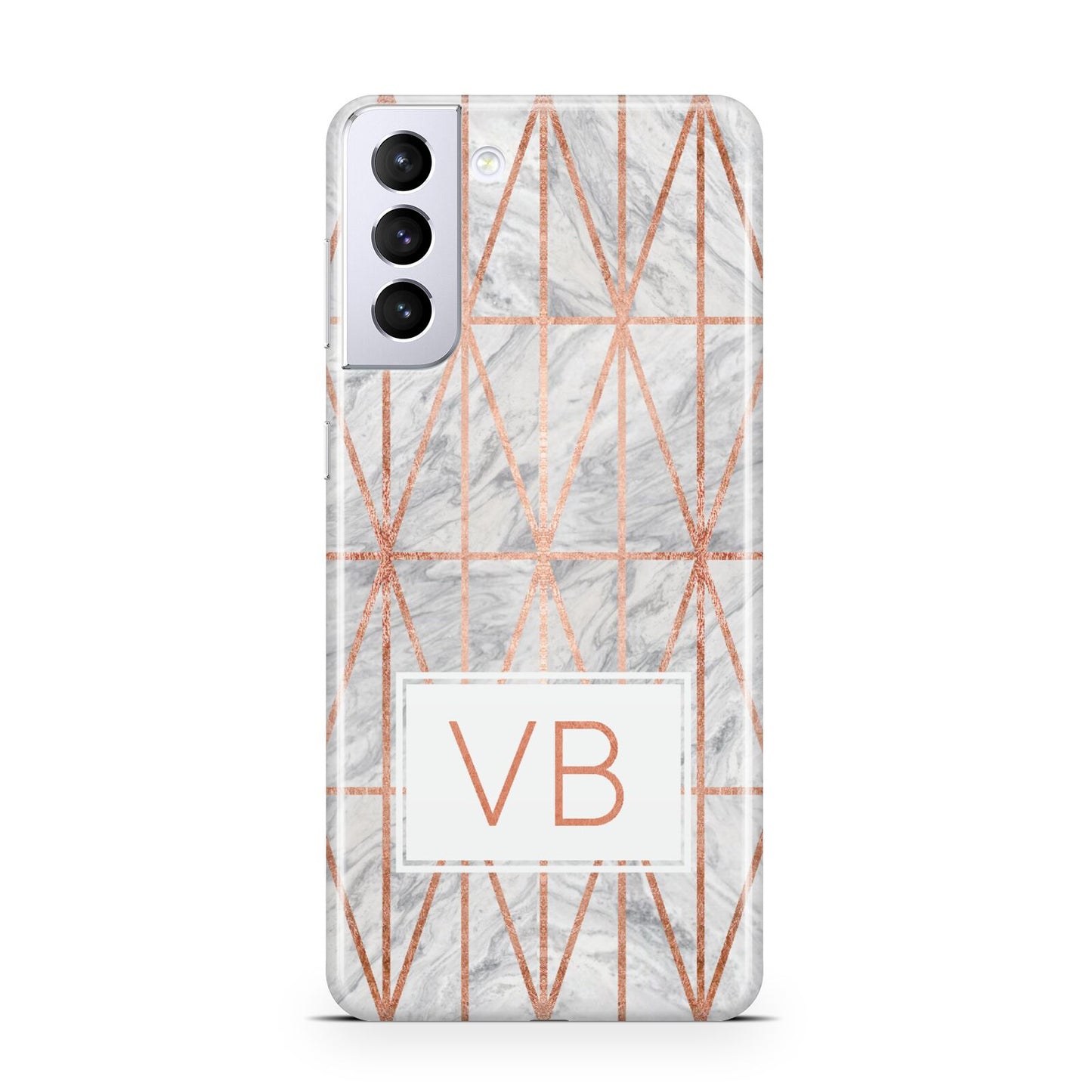 Personalised Triangular Marble Initials Samsung S21 Plus Case