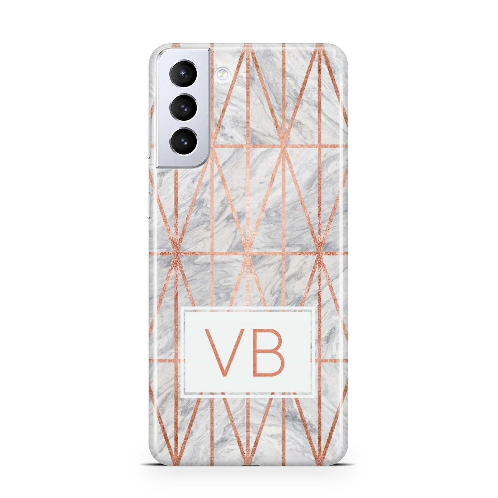 Personalised Triangular Marble Initials Samsung S21 Plus Case
