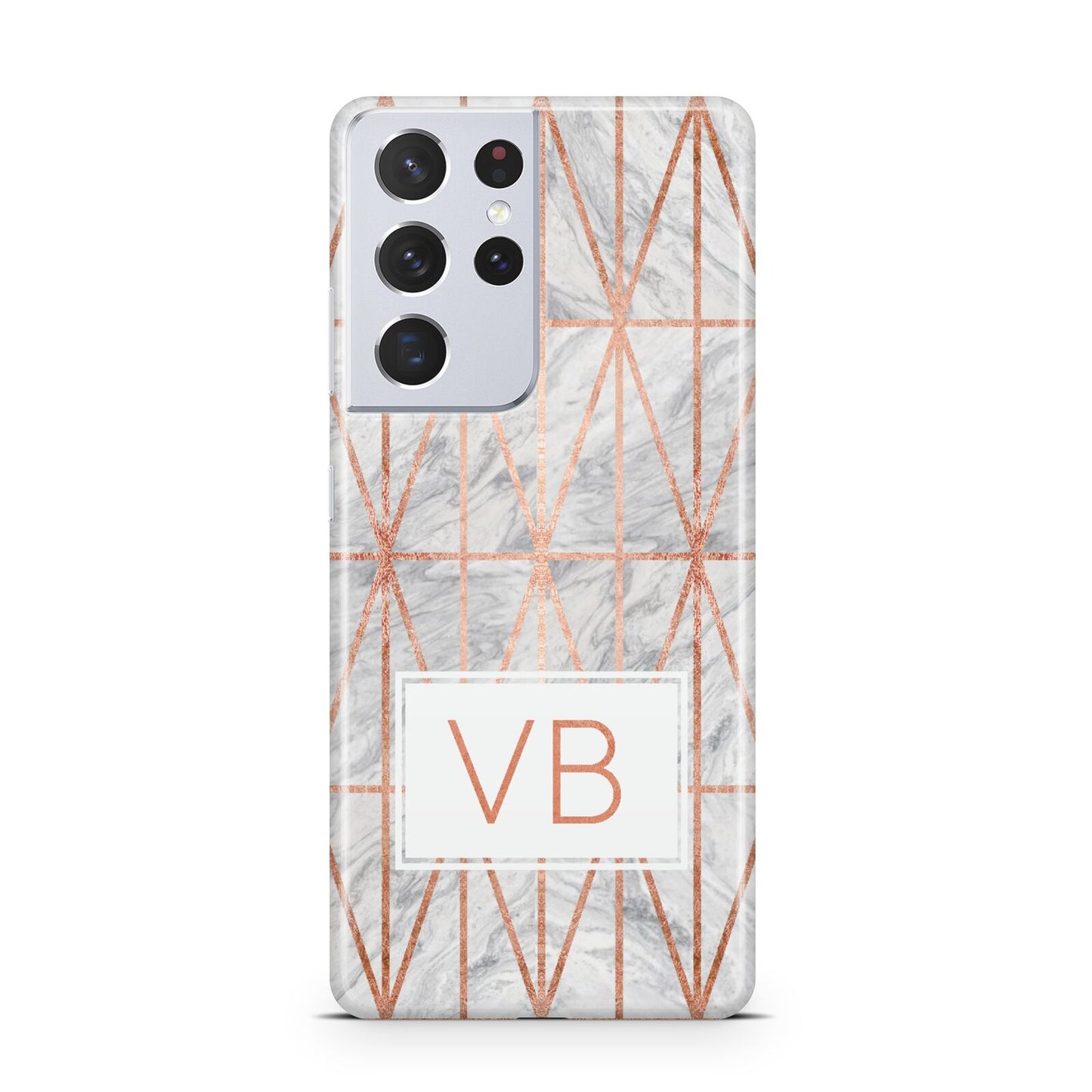 Personalised Triangular Marble Initials Samsung S21 Ultra Case