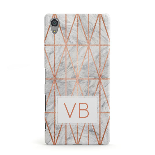 Personalised Triangular Marble Initials Sony Xperia Case