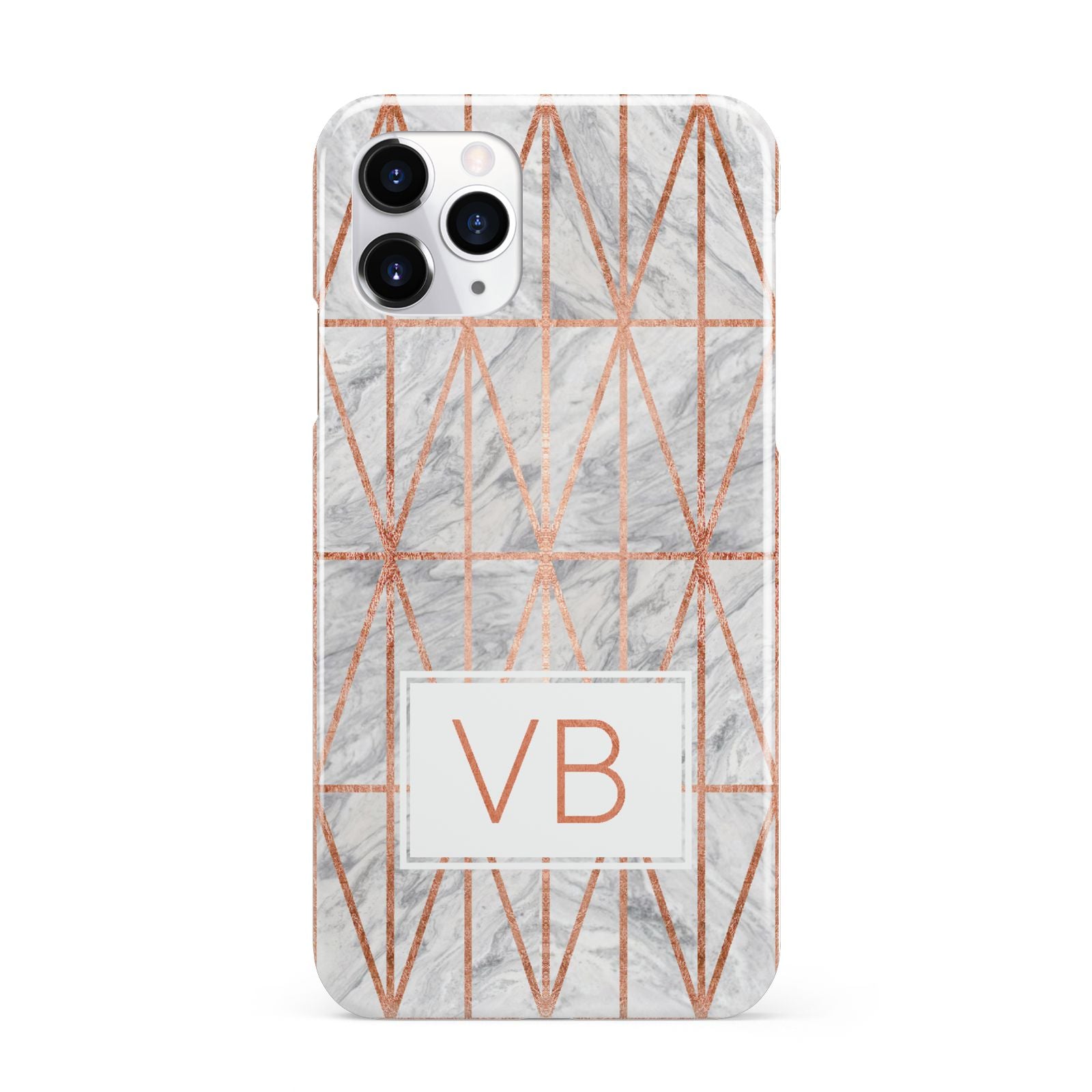 Personalised Triangular Marble Initials iPhone 11 Pro 3D Snap Case