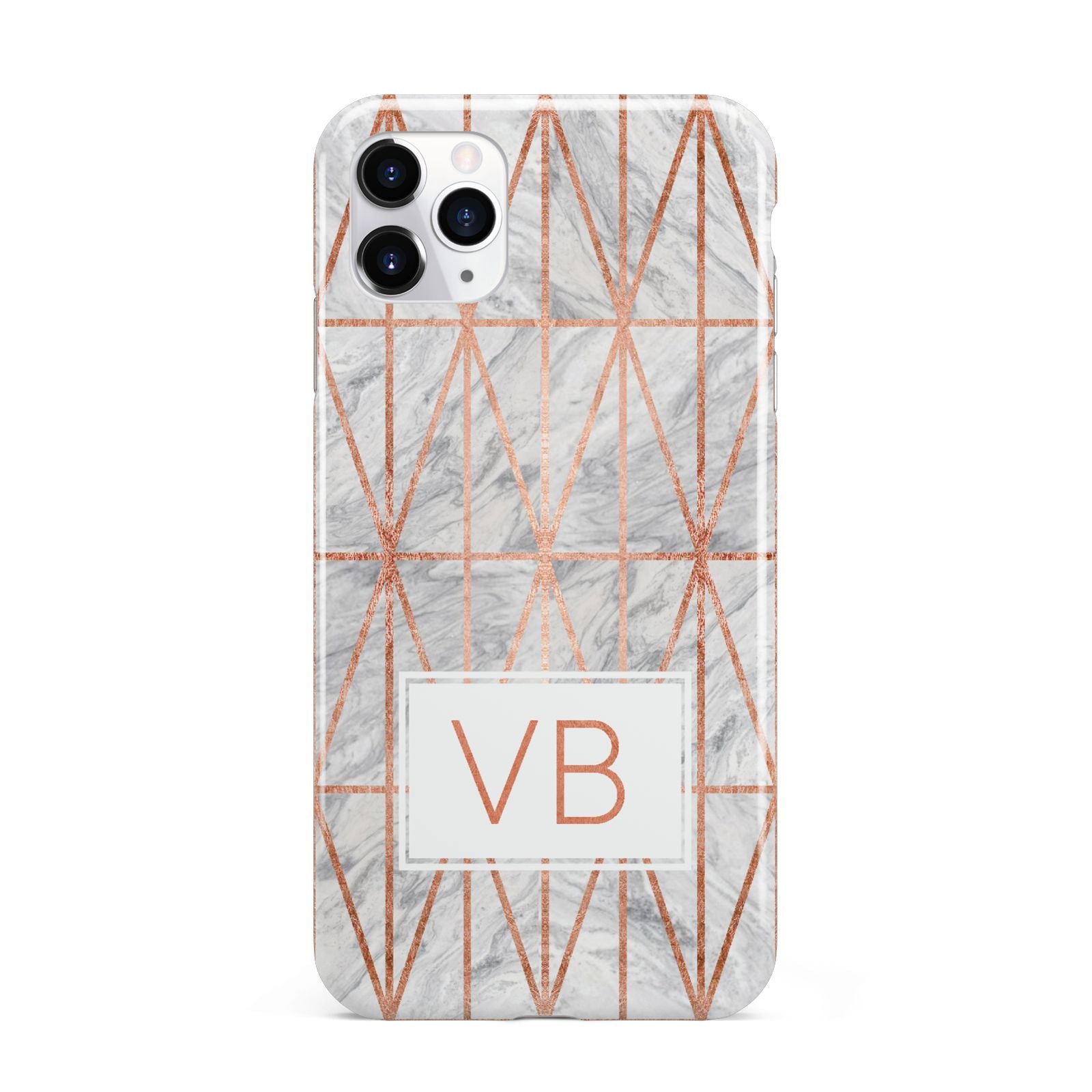 Personalised Triangular Marble Initials iPhone 11 Pro Max 3D Tough Case