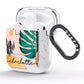 Personalised Tropical Fan Leaf AirPods Glitter Case Side Image
