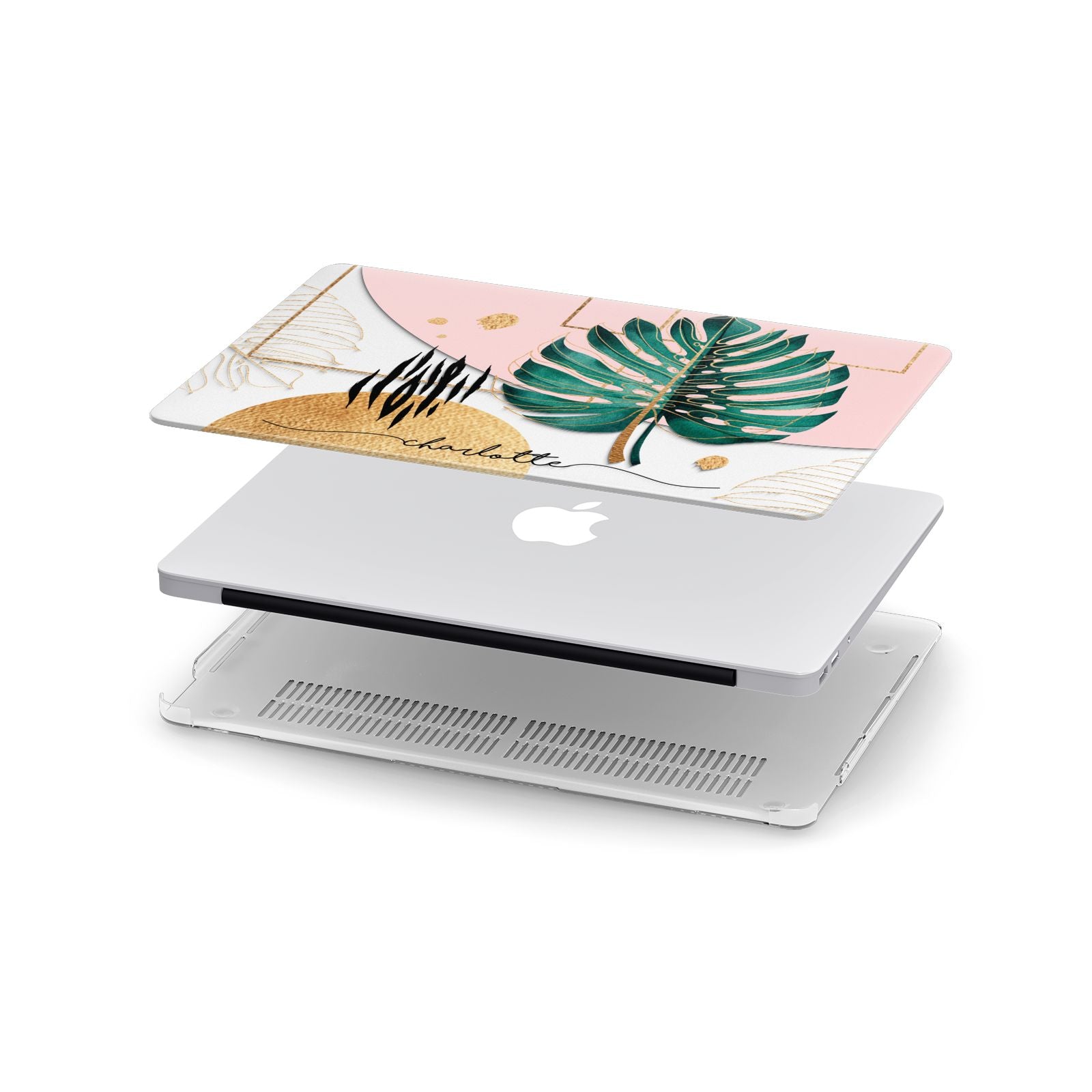 Personalised Tropical Fan Leaf Apple MacBook Case in Detail