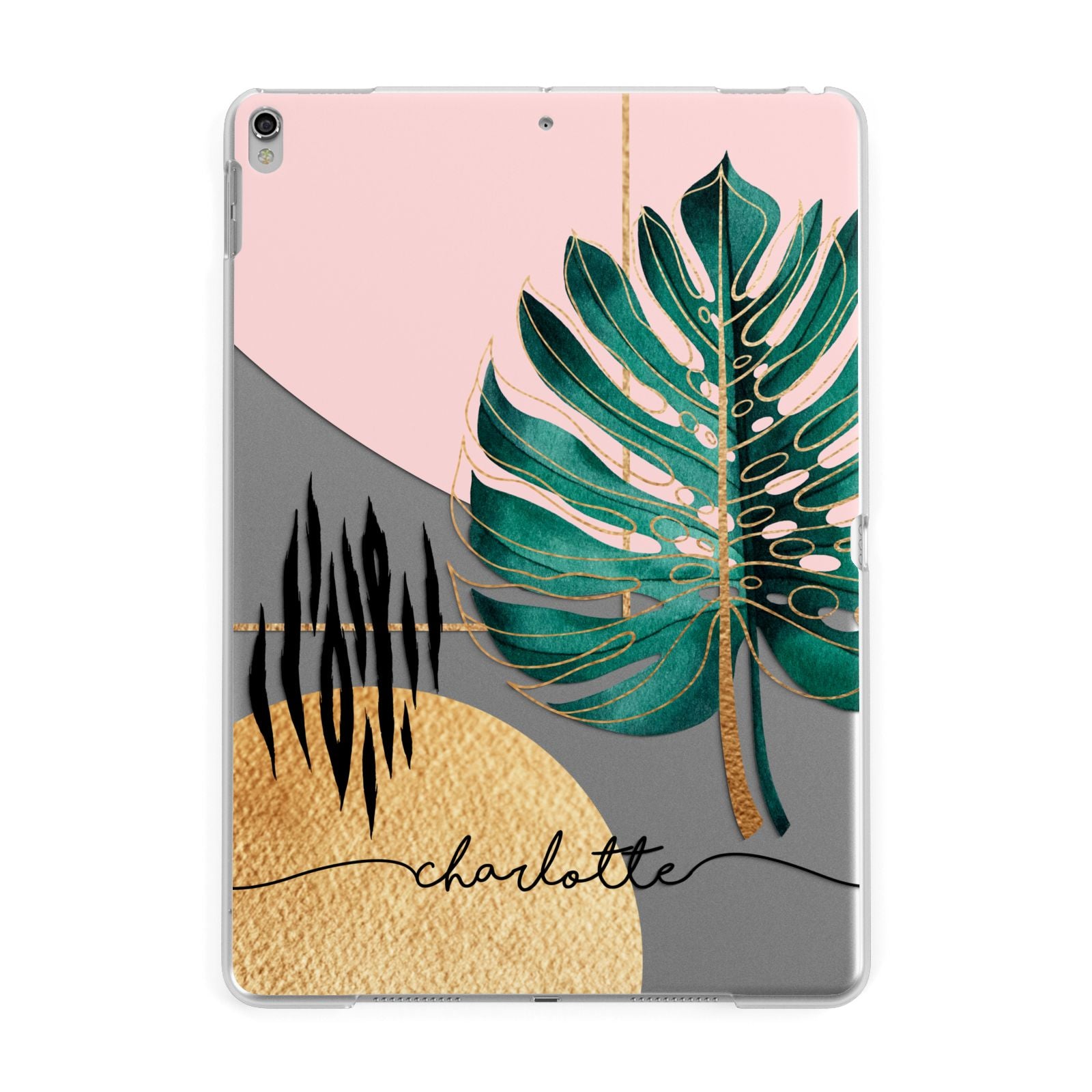 Personalised Tropical Fan Leaf Apple iPad Silver Case
