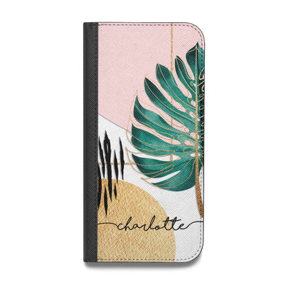 Personalised Tropical Fan Leaf Vegan Leather Flip Samsung Case